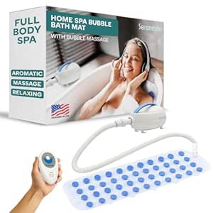 SereneLife PHSPAMT22 Bubble Bath Mat Body Spa Pad Massager Floor Mat for Tub