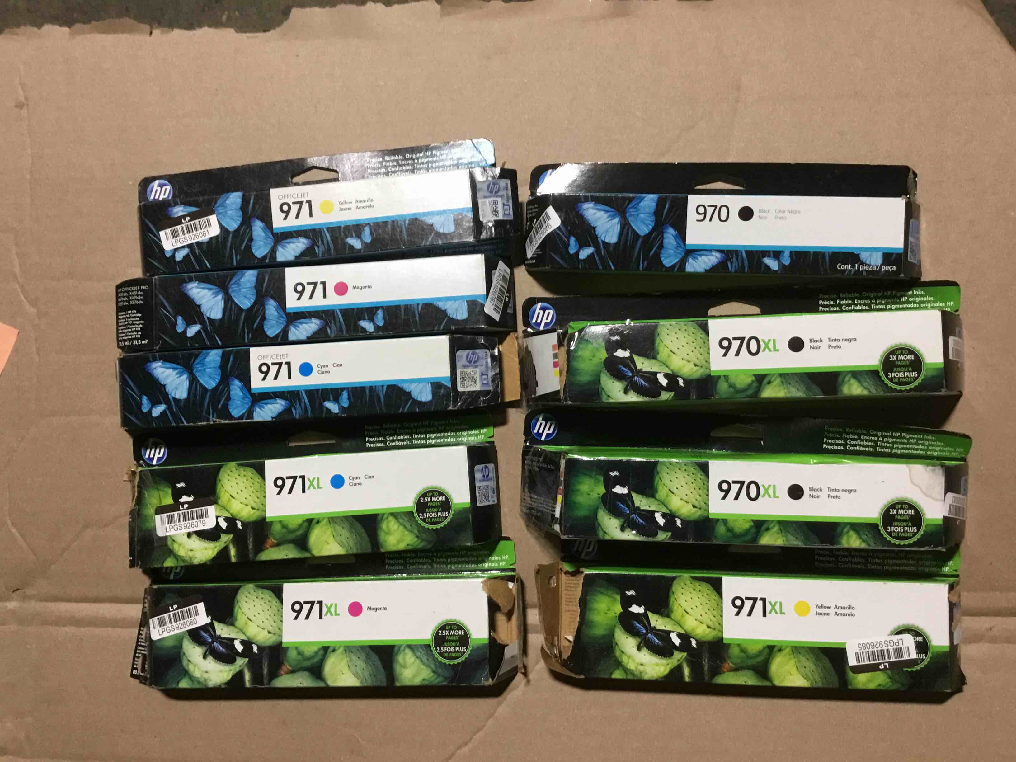 Assortment of 9 HP Yield Ink Cartridge