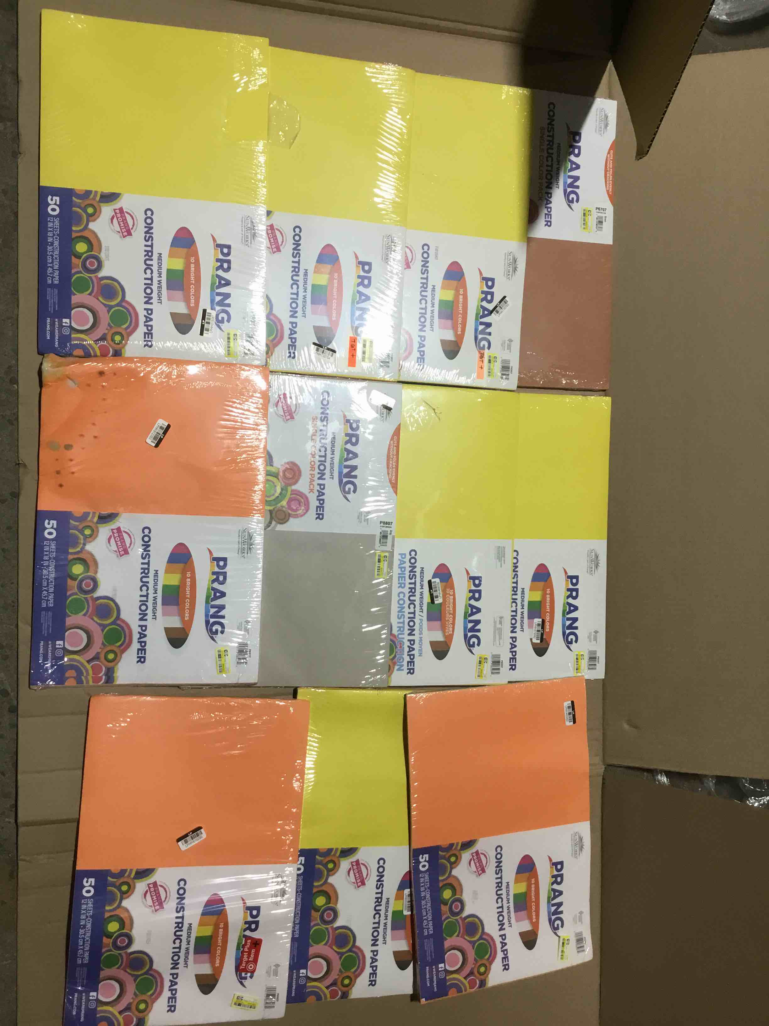Pack of 11 Prang 12 x1 8 in Construction Paper 10 Assorted Colors 50 Sheets P6507