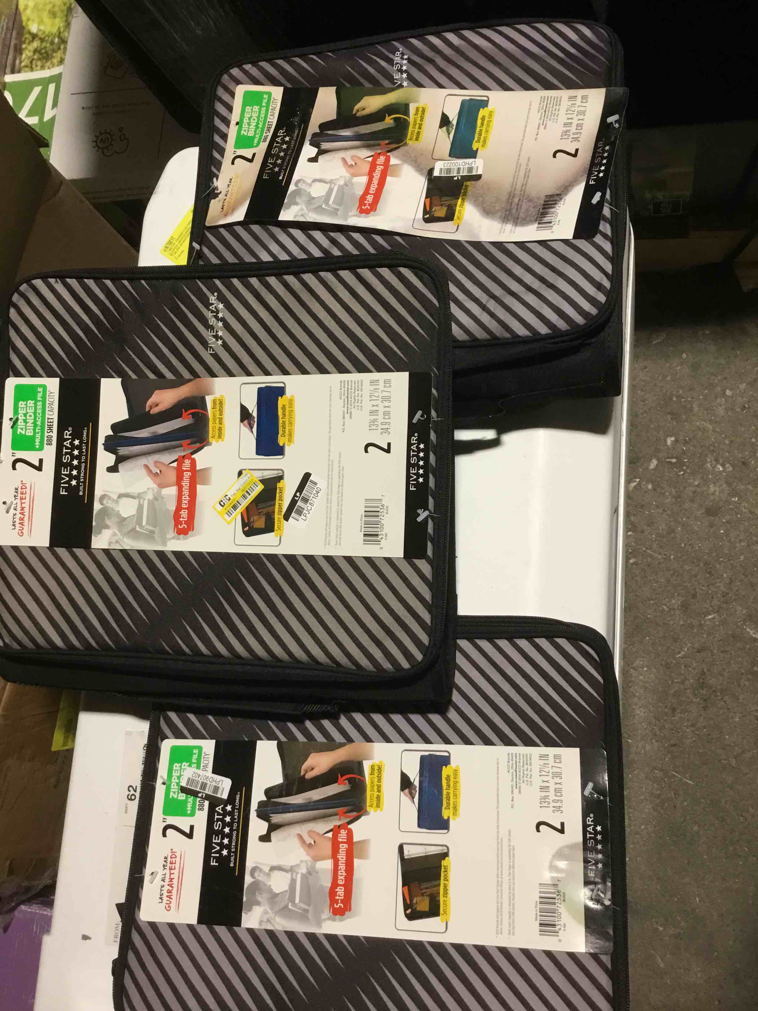 Pack of 3 Star 2 Zipper Binder Plus Multi Access File Black (72536)