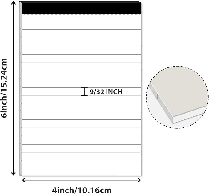 Pakc of 2 Notepad for Daily Planning and Organization of Work – 4 x 6-inches Lined Paper – Thick Bright White Paper
