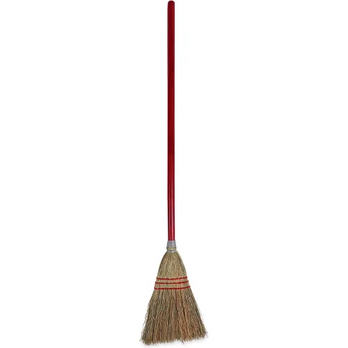 Boardwalk BWK951TEA 39 in. Corn Fiber Bristles Lobby/Toy Broom - Red