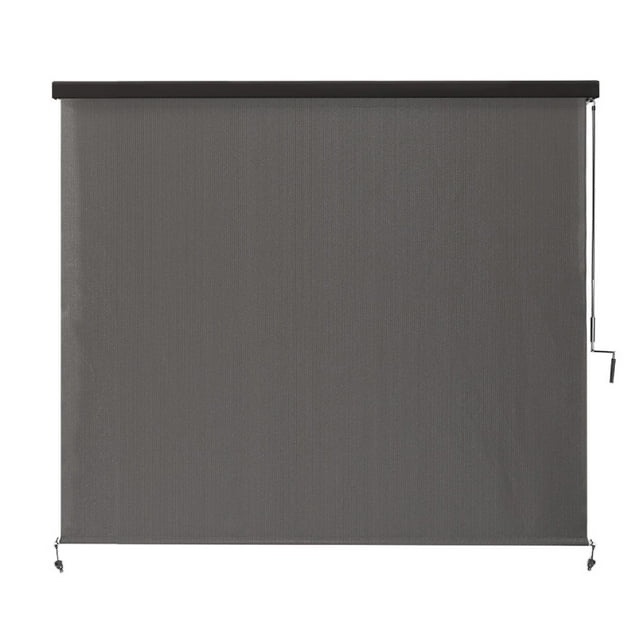 Coolaroo Full Valance Wand-Operated 8' x 8' Pewter Roller Shade