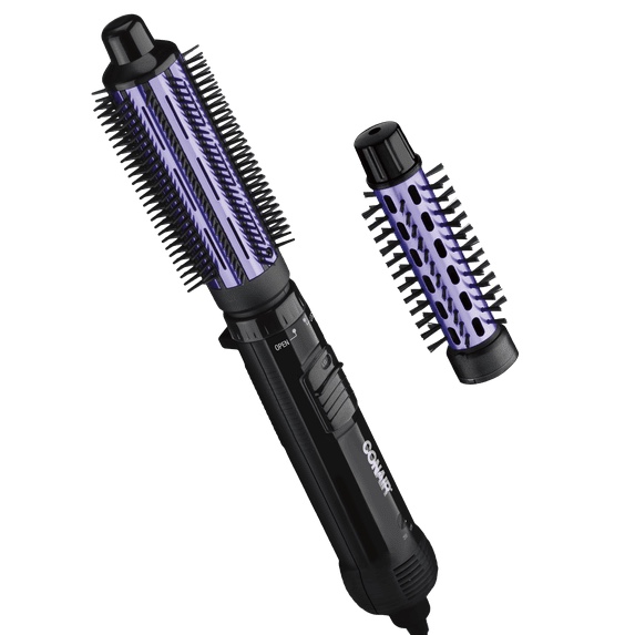 Conair 2-in-1 Hot Air Curling Combo, Includes 1.5-inch Curl Brush and 1-inch Aluminum Bristle Brush