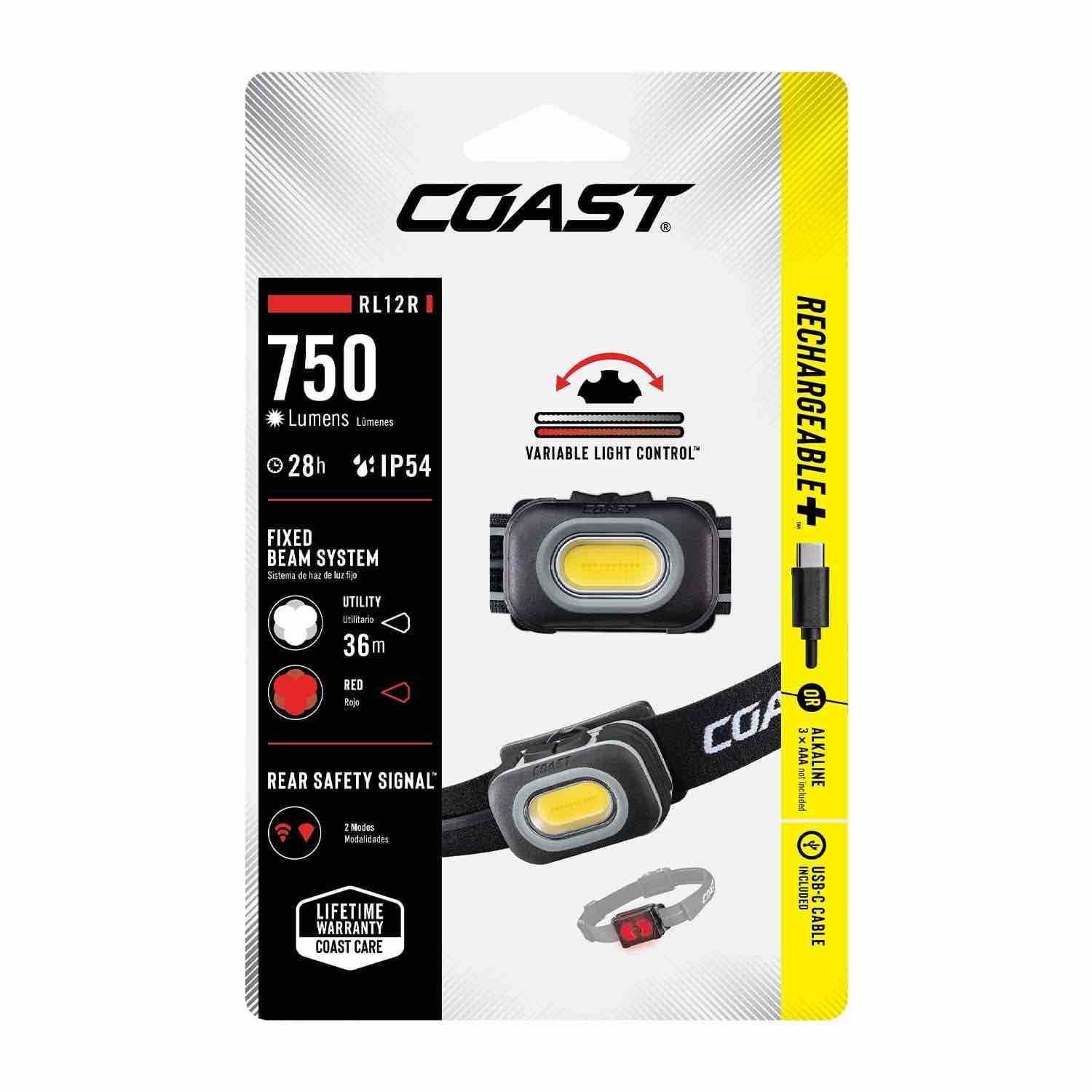 rl12r rechargeable headlamp  3.1 oz.