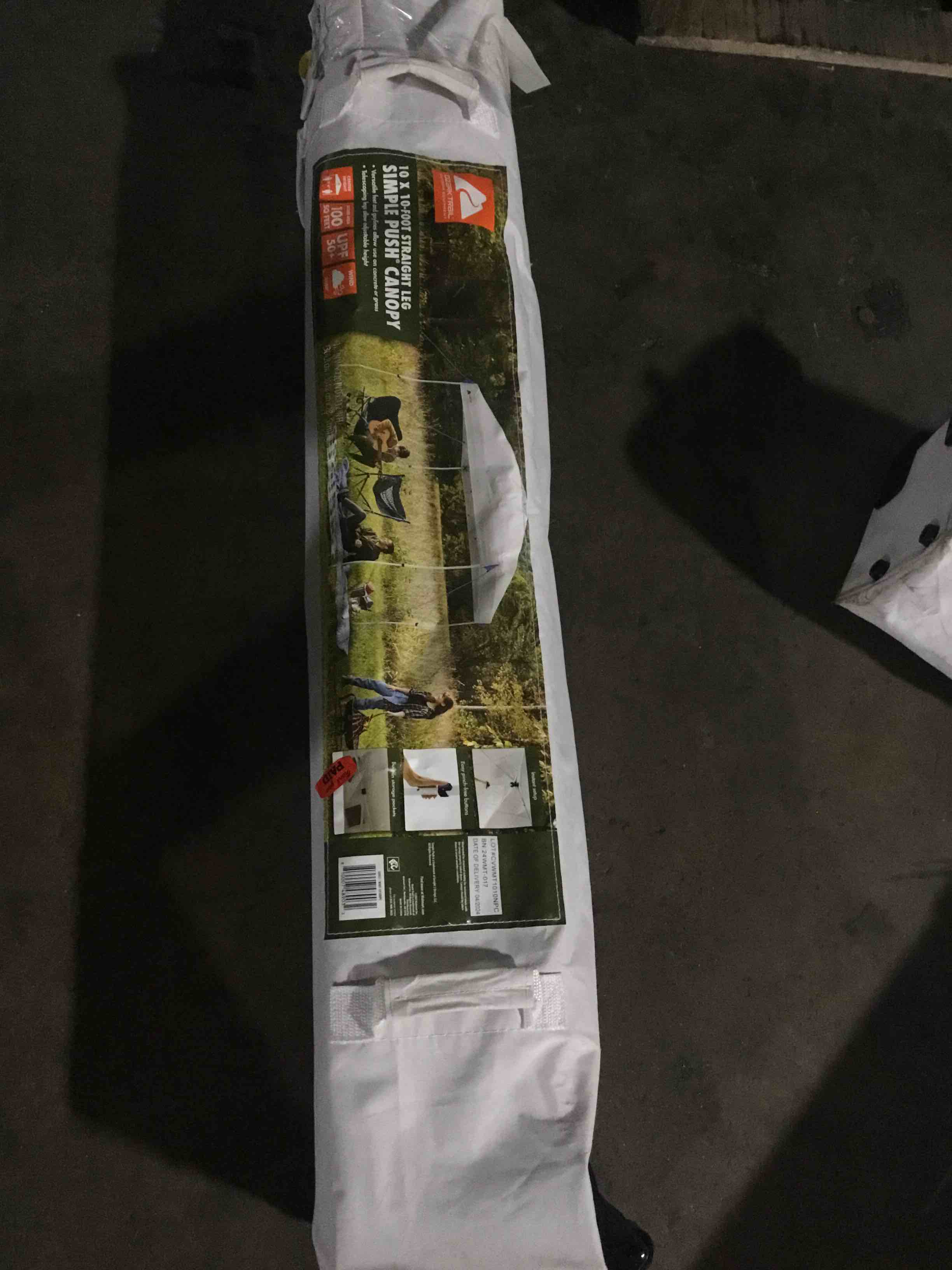 ozark trail 10  x 10  simple push® straight leg instant canopy (100 sq. ft.)