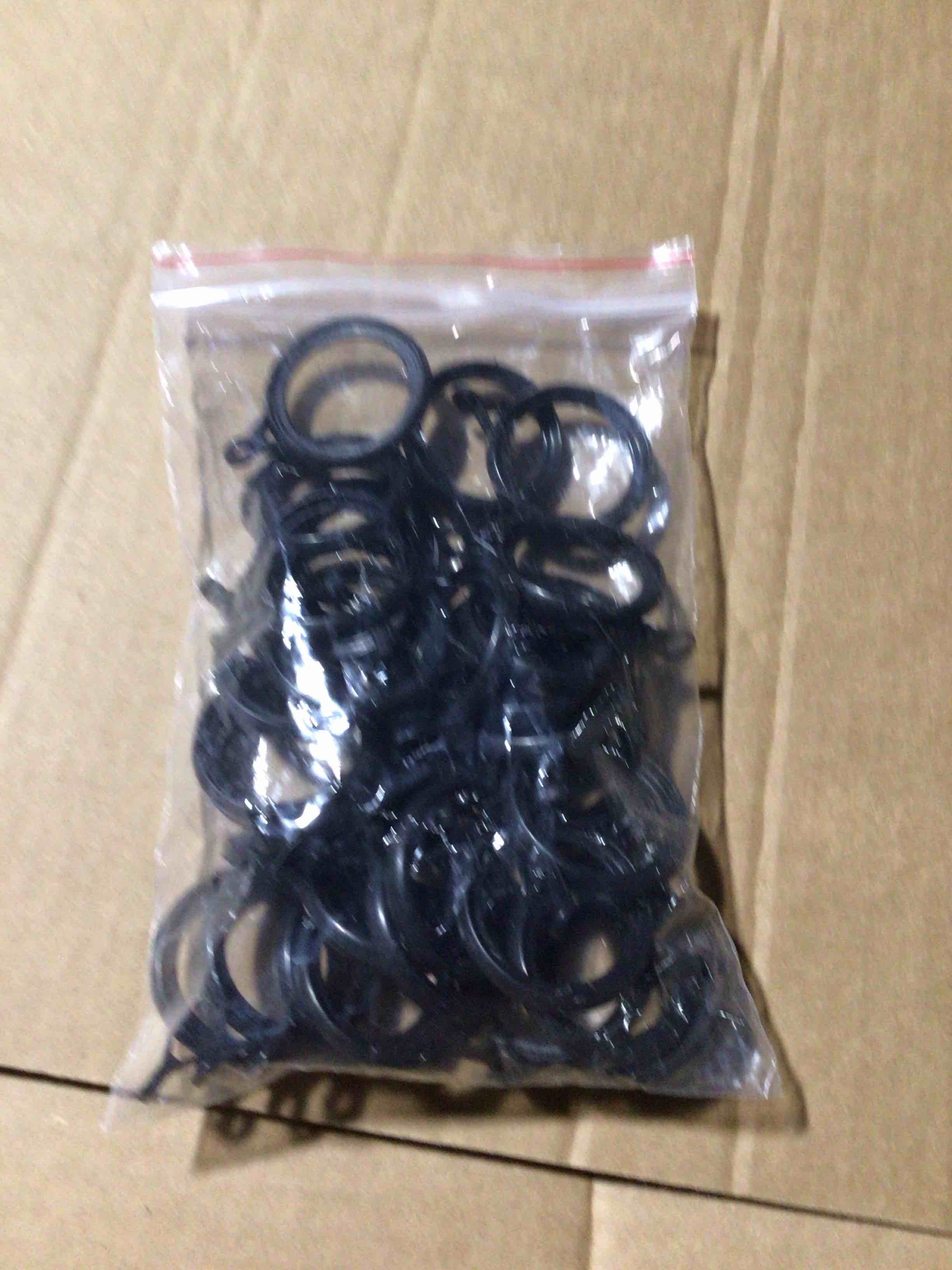 25PCS Plastic Curtain Rings for Curtains and Rods Built-in Nanoscale Silencing Ring, Inner Diameter 35 mm (Black) Brand: AXLIZER