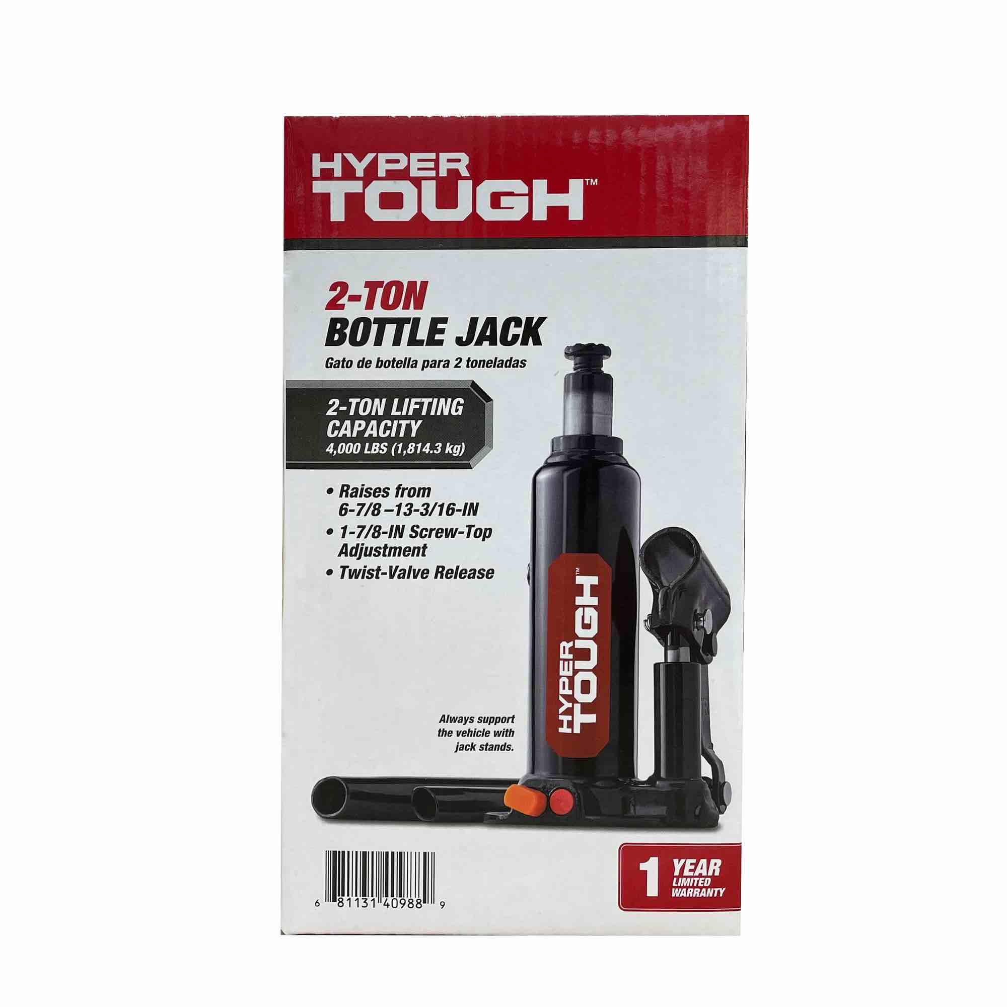 Hyper Tough T90203W Bottle Jack, 2 Ton Black
