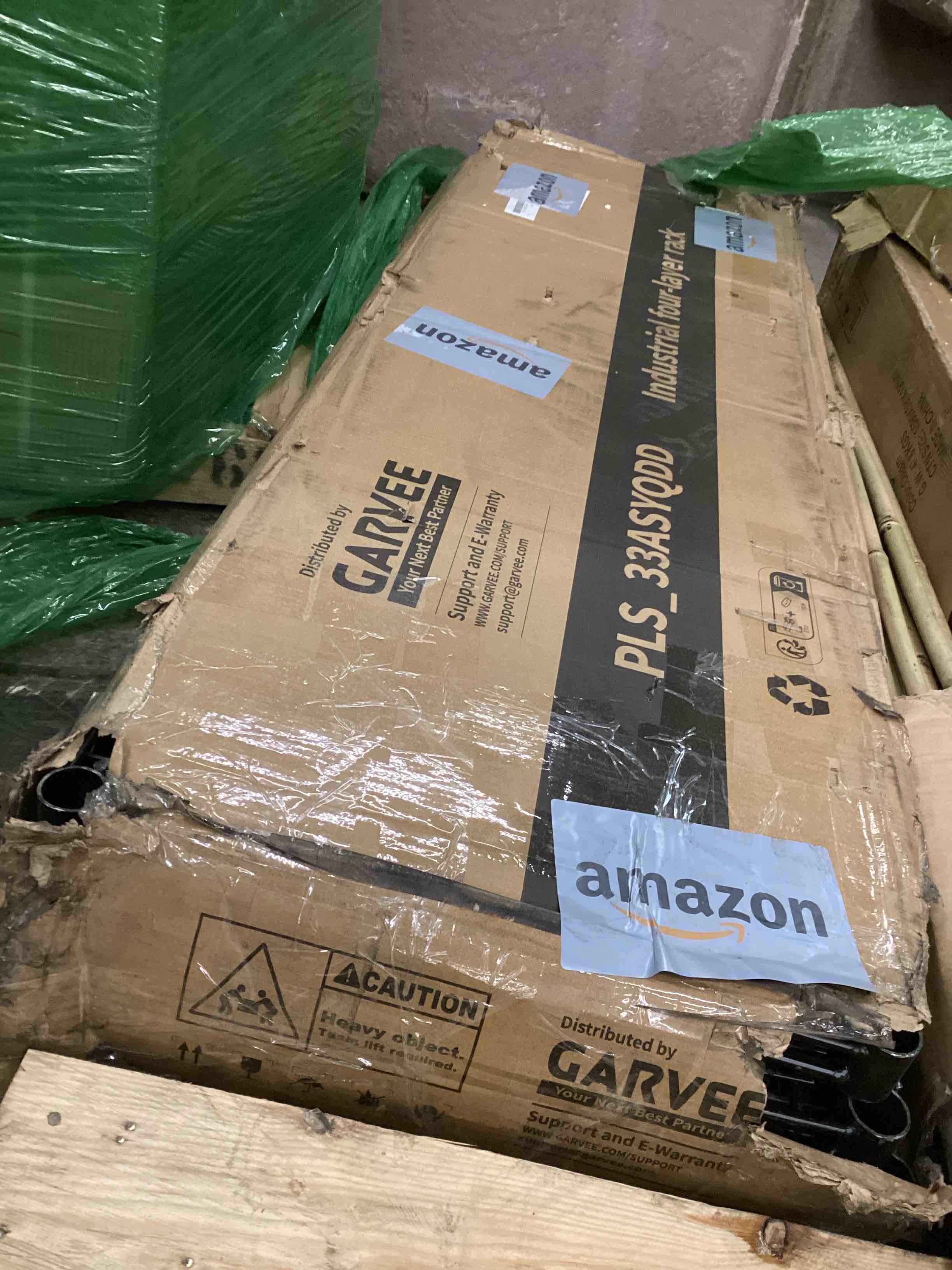 Condition photo showing As Is for Garvee 2640LBS Rolling Storage Shelves Metal Garage Shelving Units 4 Tier