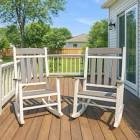 2-Piece White and Gray HDPE Plastic Outdoor Rocking Chair