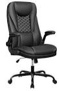 KERDOM - High Back Executive Leather Office Chair with Footrest, Swivel Ergonomic Reclining Computer Chair with Padded Armrests - Black
