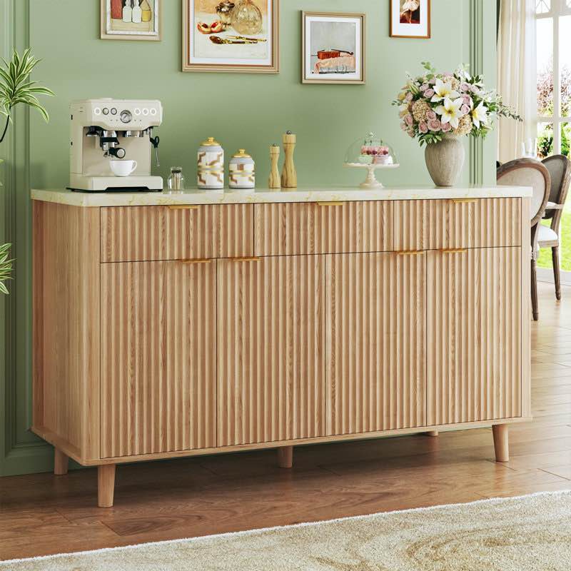 55" large modern accent sideboard with faux marble top