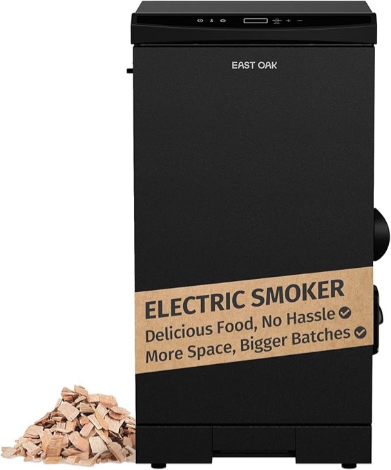 East Oak 30" Electric Smoker PES23002: Digital Control, 4 Racks, Rust-Resistant