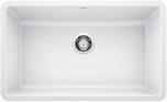 White Fireclay 32 in. Single Bowl Undermount/Drop-In Kitchen Sink 