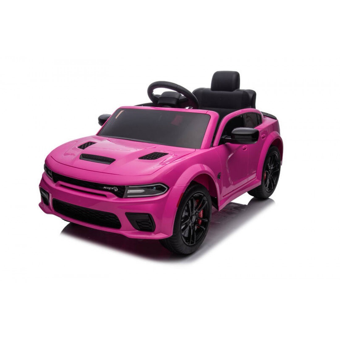 Dodge Charger SRT Hellcat 12V Electric Ride-On Car for Kids with 7Ah Battery Pink 