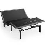 PERLECARE Black, Queen, Adjustable Bed Frame Base with USB charging and lighting