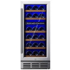 SIMZLIFE Cellar Cooling Unit 15 in. Digital Control 30-Wine Bottles Wine Cooler in Black, Dual Zone with 6-Adjustable Shelves