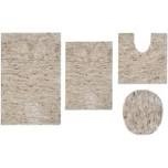4 Piece Bath Mat Khaki