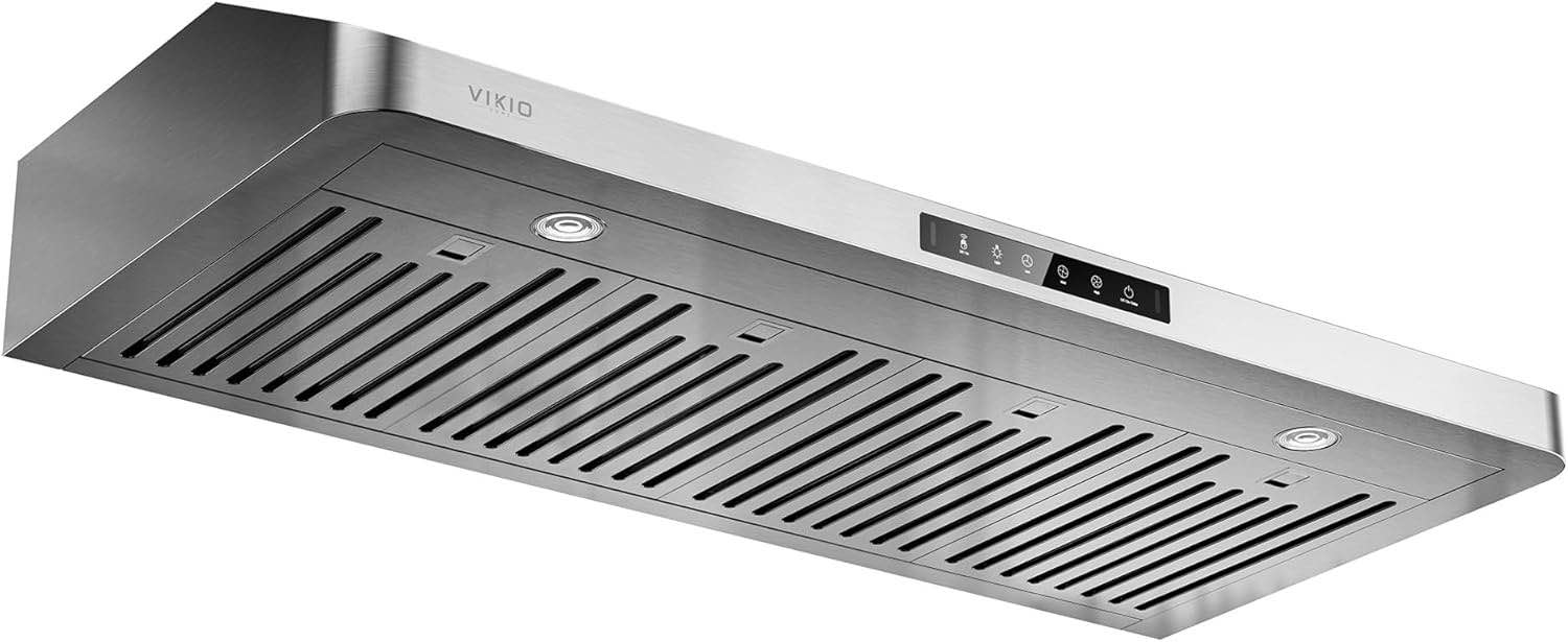 VIKIO HOME Range Hood 42 Inch Under Cabinet, 980CFM Fast Venting Ducted, Kitchen Hood With 3 Speed Gesture Sensing & Touch Control, Stainless Steel