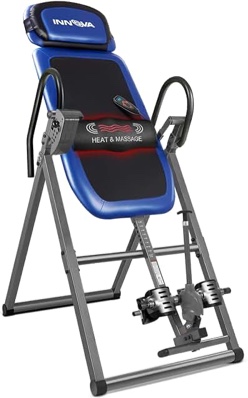 innova health and fitness itm4800 advanced heat and massage inversion table,black/ blue / gray