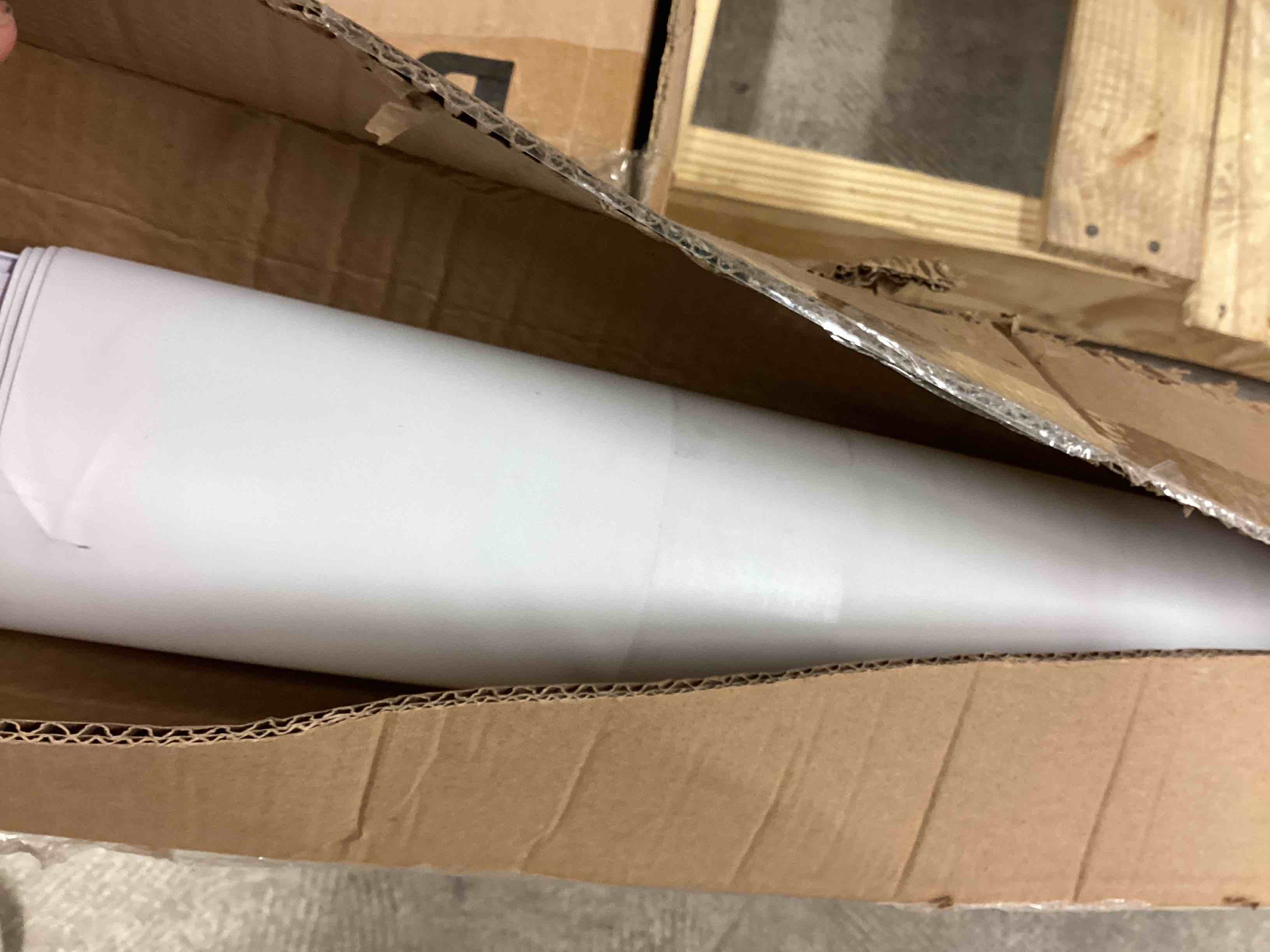 Condition photo showing As Is for Roller Window Shades Free-Stop Cordless Blackout Blinds, Thermal Insulated Pull Down Shades for Windows, UV Protection Fabric Roller Blinds for Home Office (51.5" Wx72 H, White)