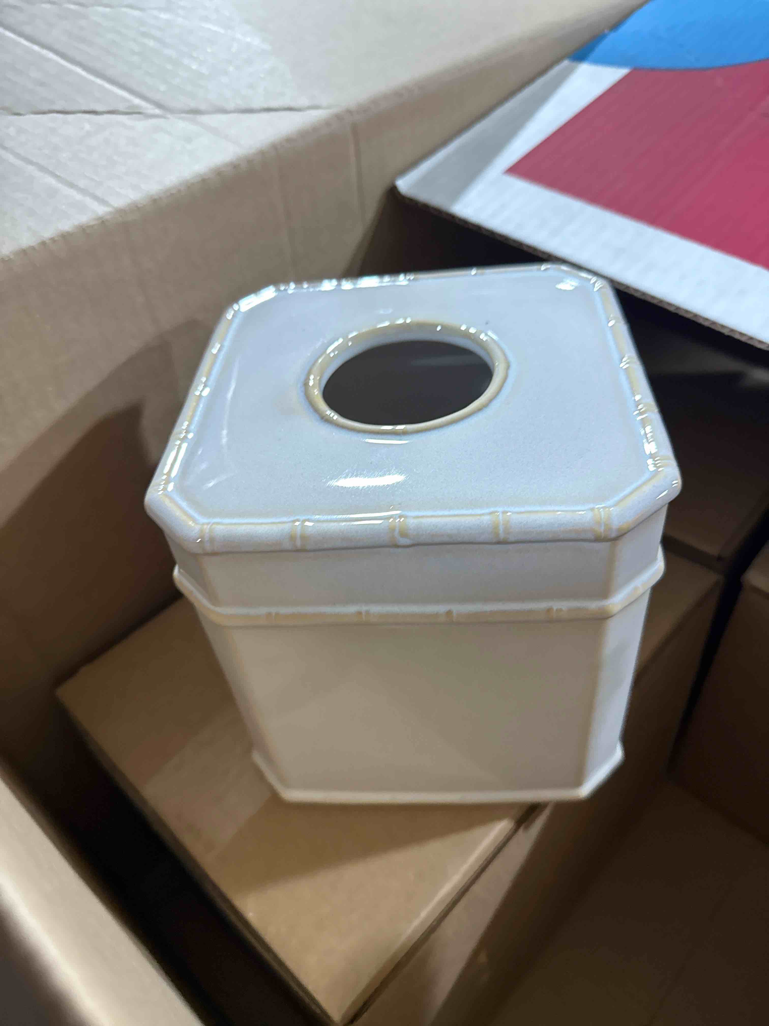 Vern Yip Bamboo Lattice Tissue Dispenser White - SKL Home