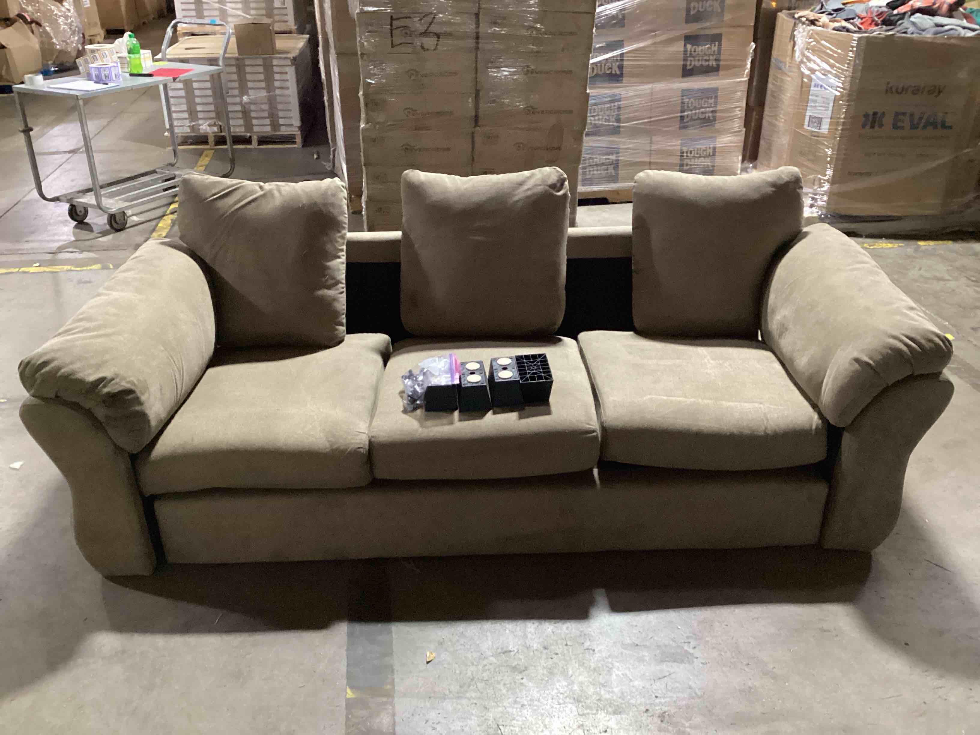 3-Cushion Tan Couch