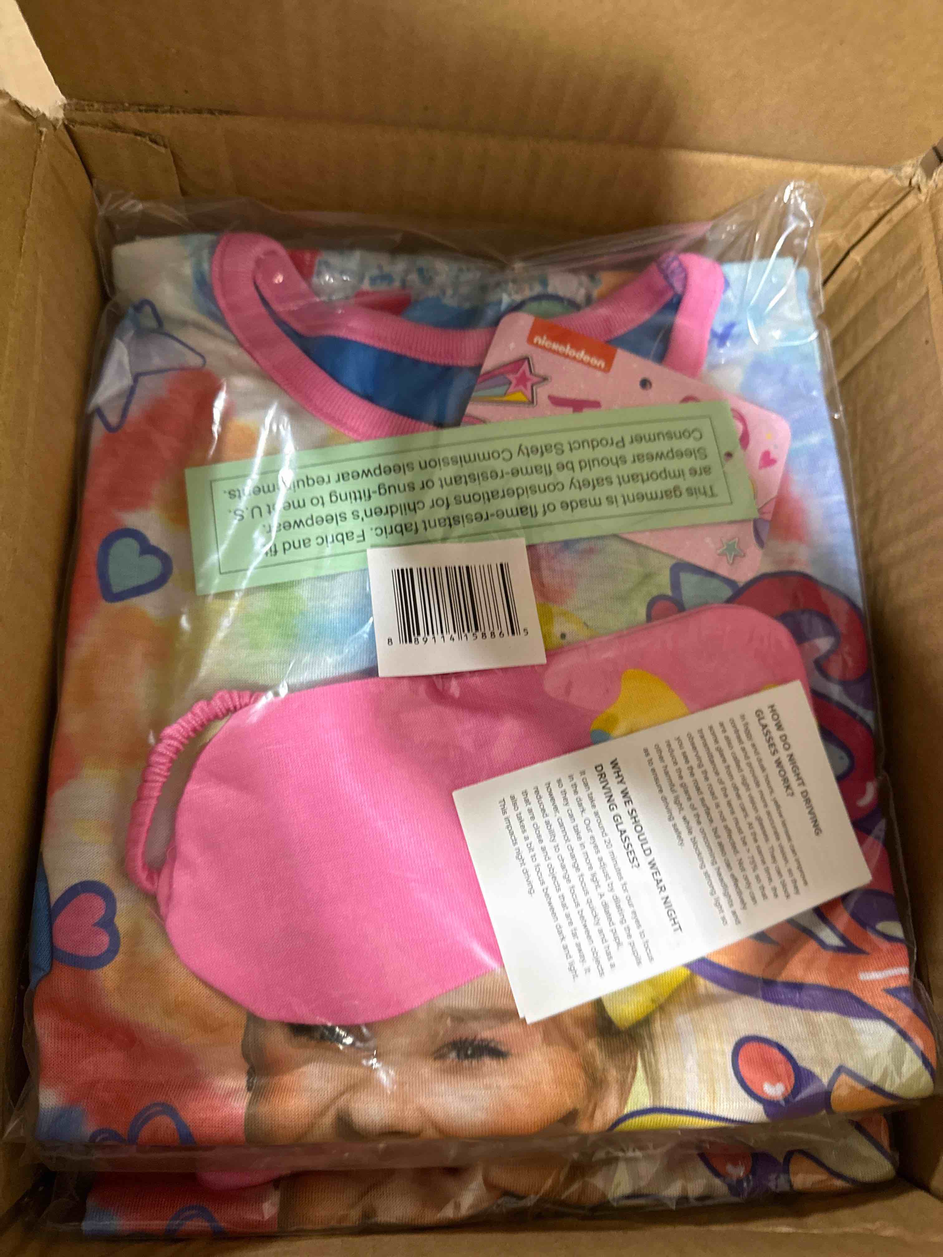 Condition photo showing New/Like New for Case of 12 Girls Jojo Siwa Nightgown & Sleepmask Set, Girl's, Size: 7-8, Pink