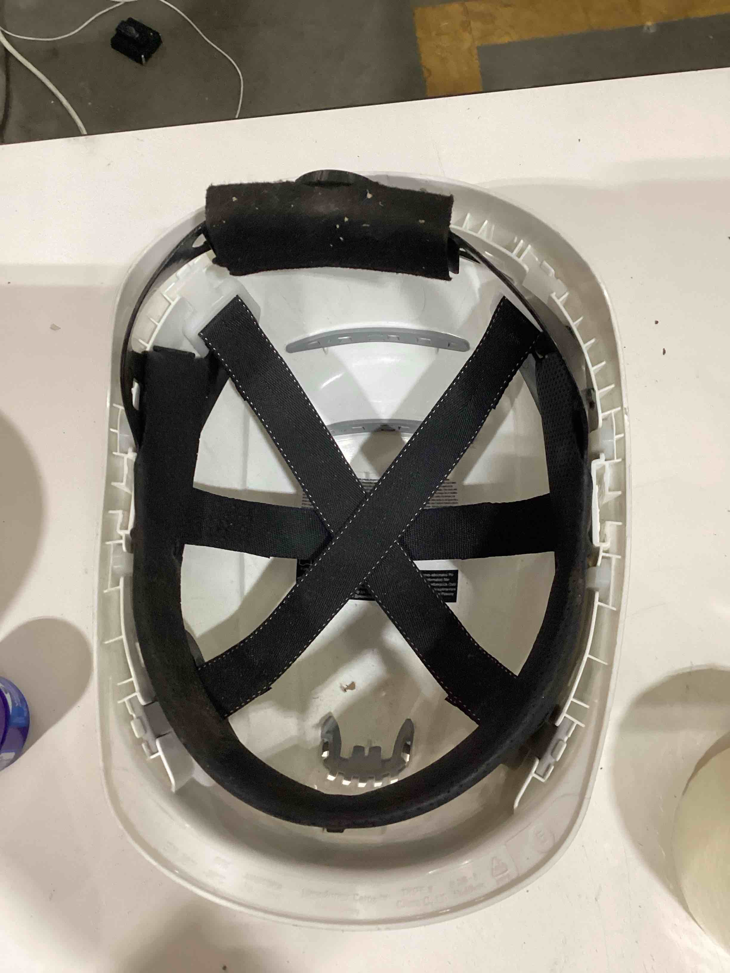 Condition photo showing As Is for white hexarmor ceros xp250 helmet 