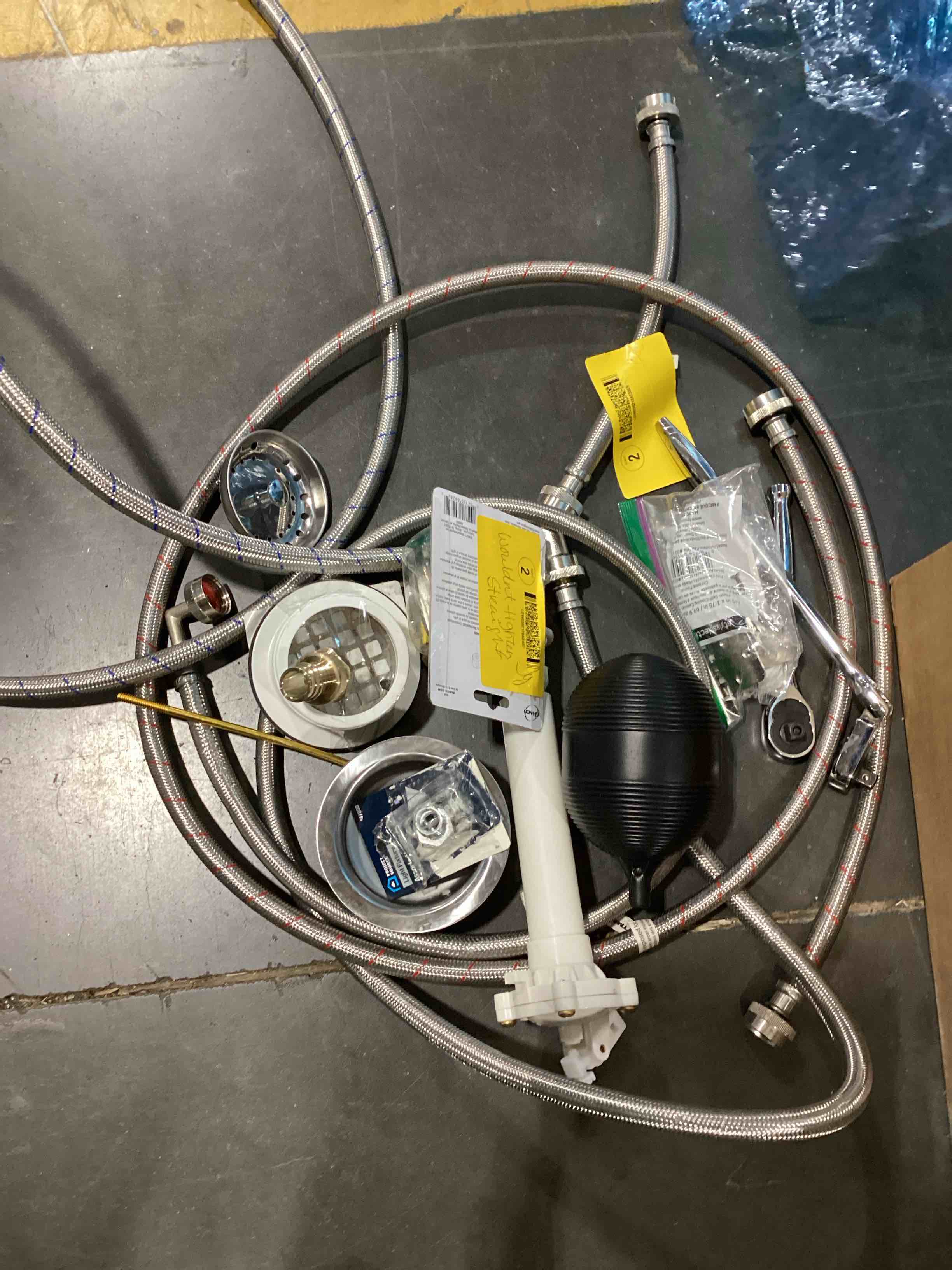 Condition photo showing As Is for assorted home improvement lot (small tools, screw, home accessories, etc.)