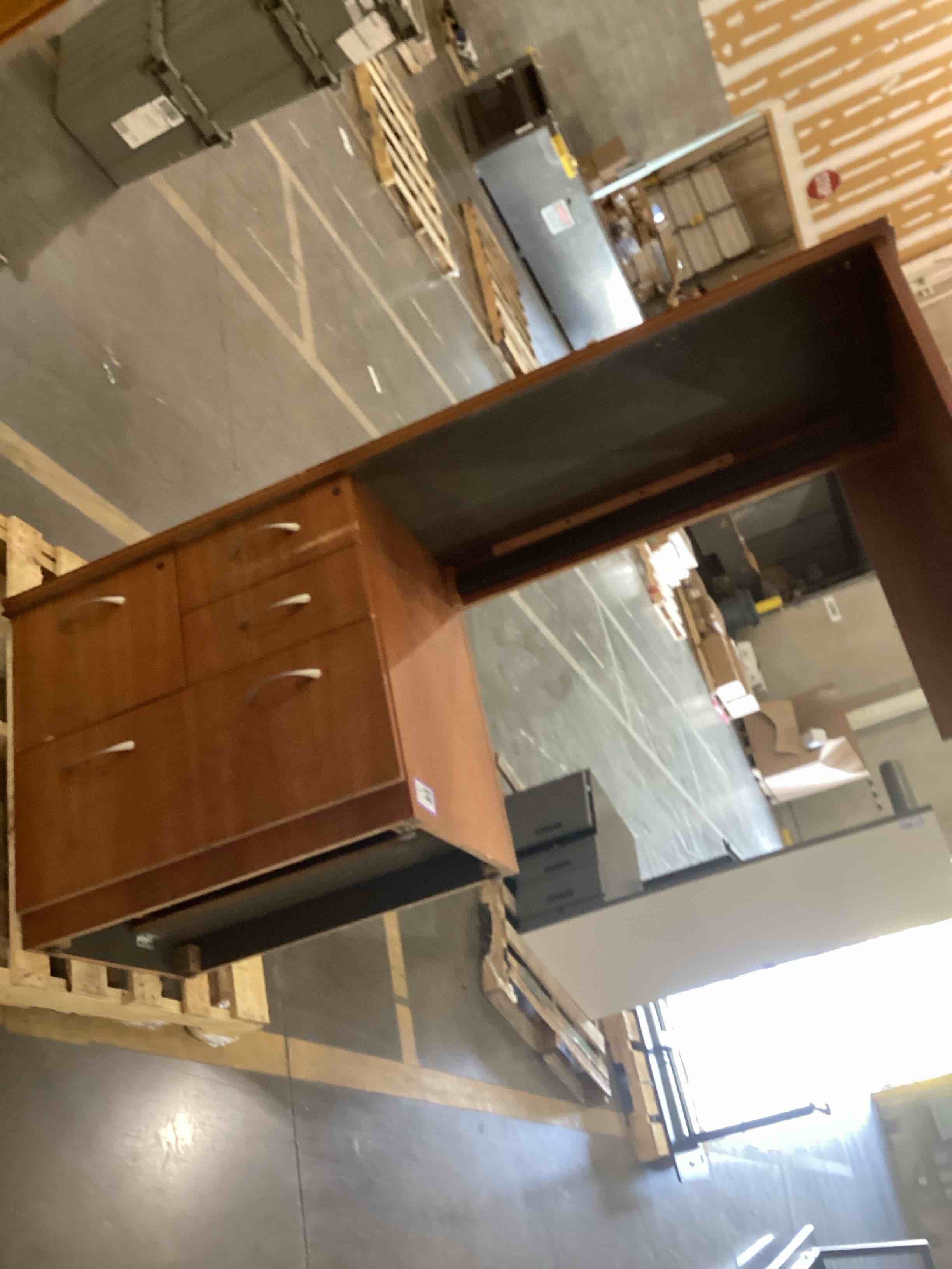 Condition photo showing As Is for desk with 4 drawers