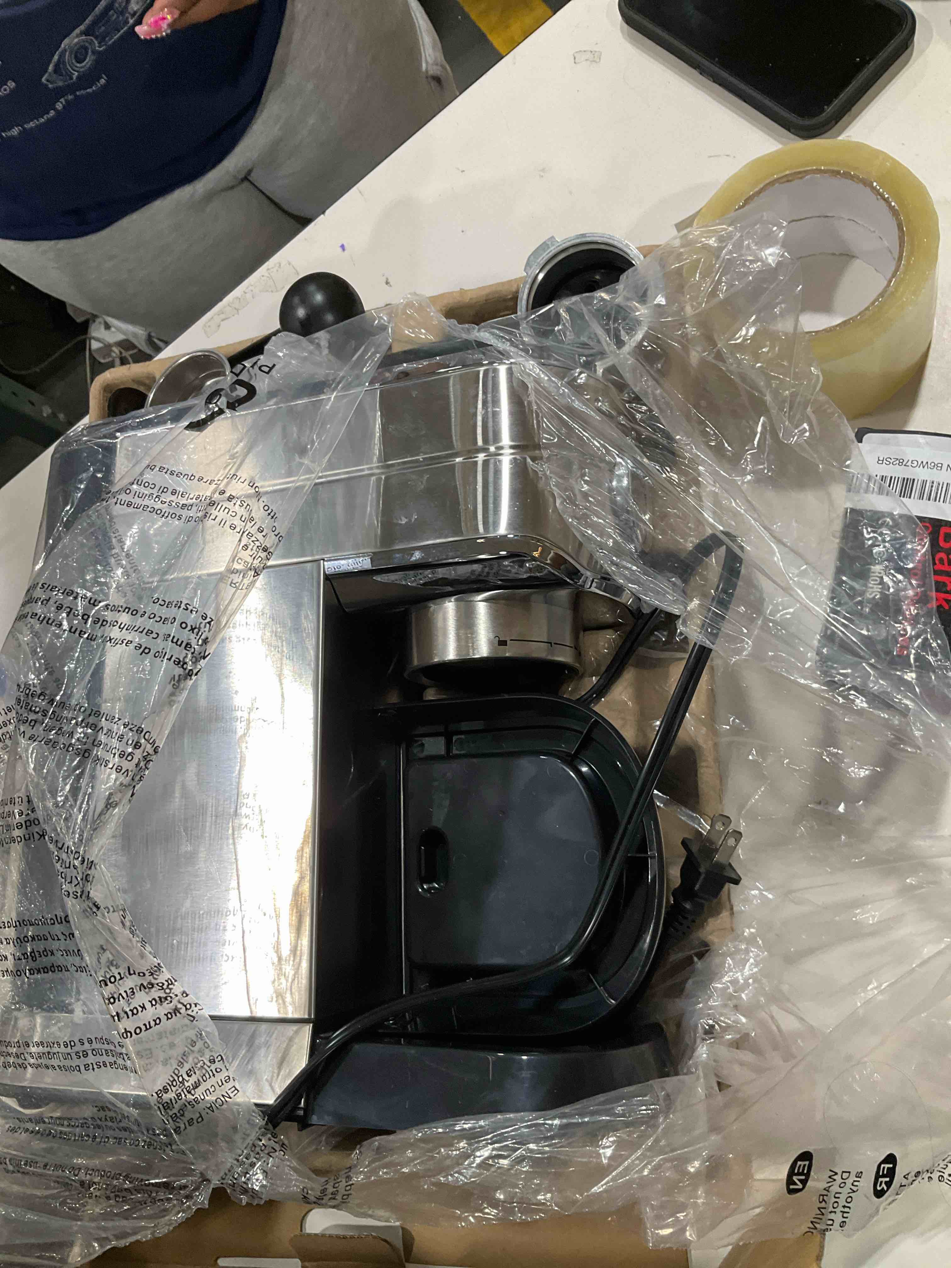 Condition photo showing New/Like New for CASABREWS 5418 PRO Espresso Machine 20 Bar, Upgraded Espresso Maker with Powerful Steam Milk Frother, Stainless Steel Coffee Machine with Fast Heating System for Cappuccino, Latte, Silver A-Silver