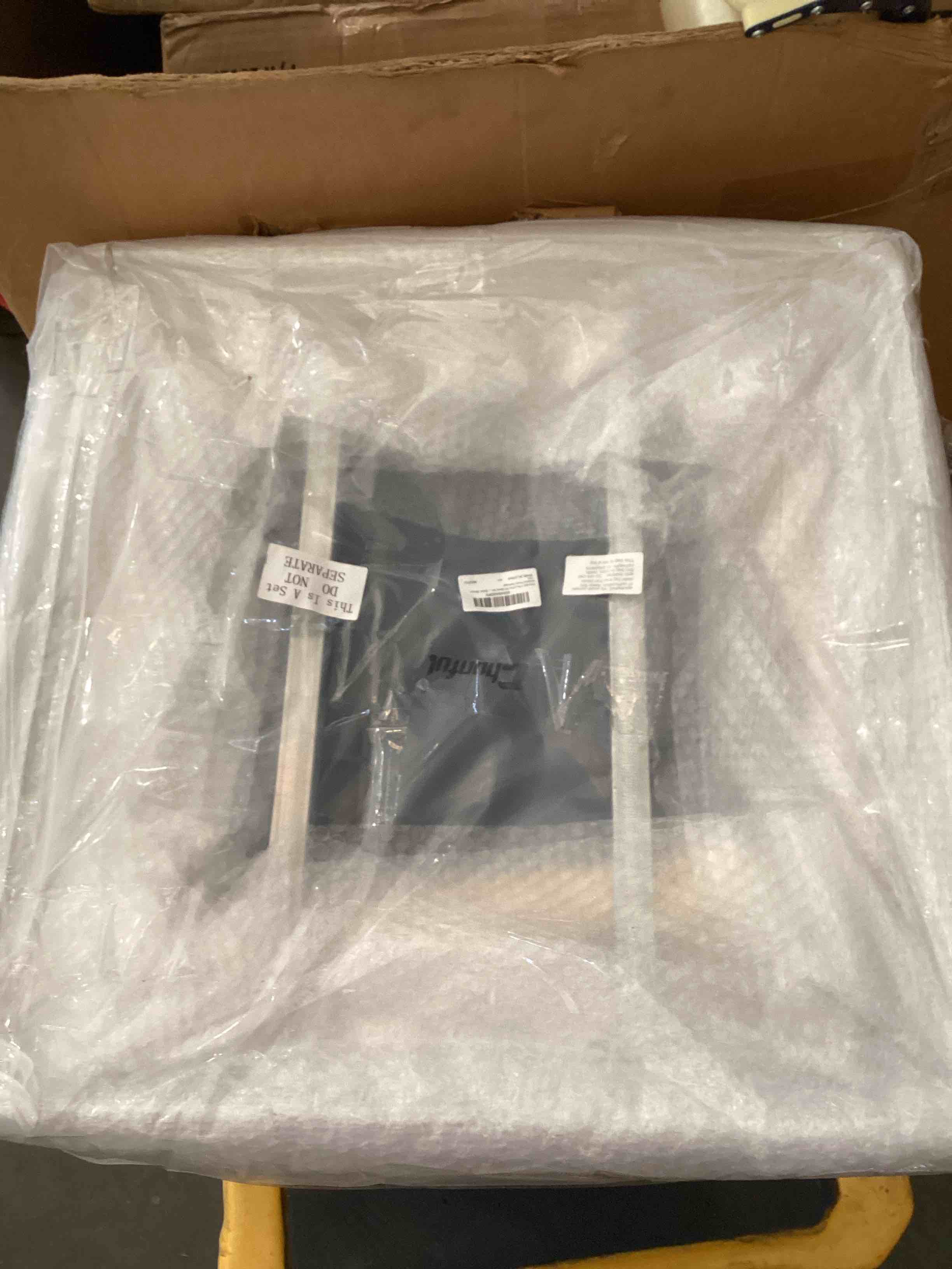 Condition photo showing As Is for 1 pcs heavy fire pit base with wheels x23.5 inch for surface protection, stainless steel, fit with solid base fire pits, movable heat protection heavy duty accessory for grass, outdoor from damage