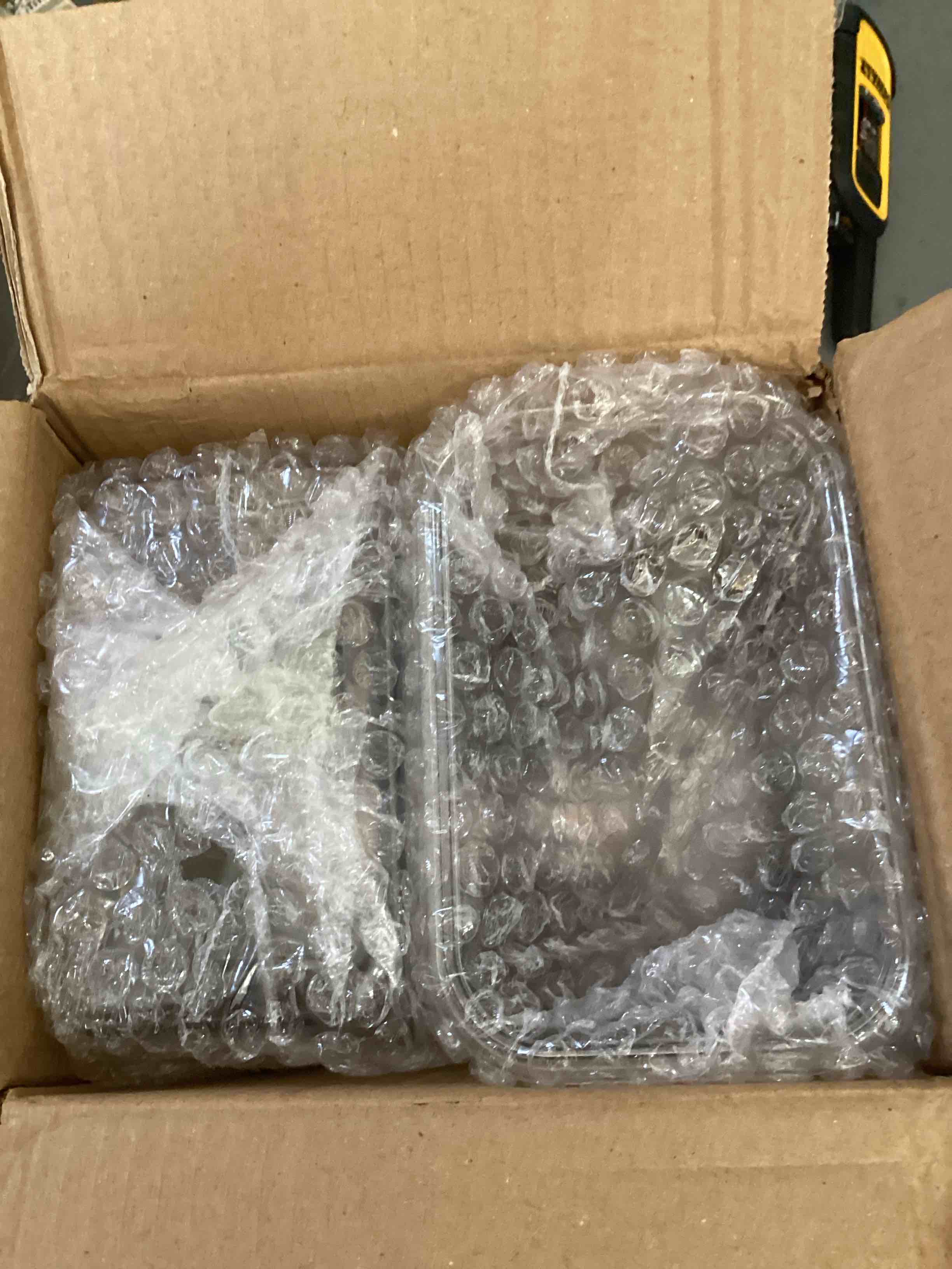 Condition photo showing As Is for 2 Pack Laundry Detergent Dispenser, 98oz Detergent Dispenser, Refluxable Laundry Detergent Container, Plastic Liquid Laundry Detergent Dispenser for Laundry Room Organization with 6 Labels 98 Fl Oz (Pack of 2)