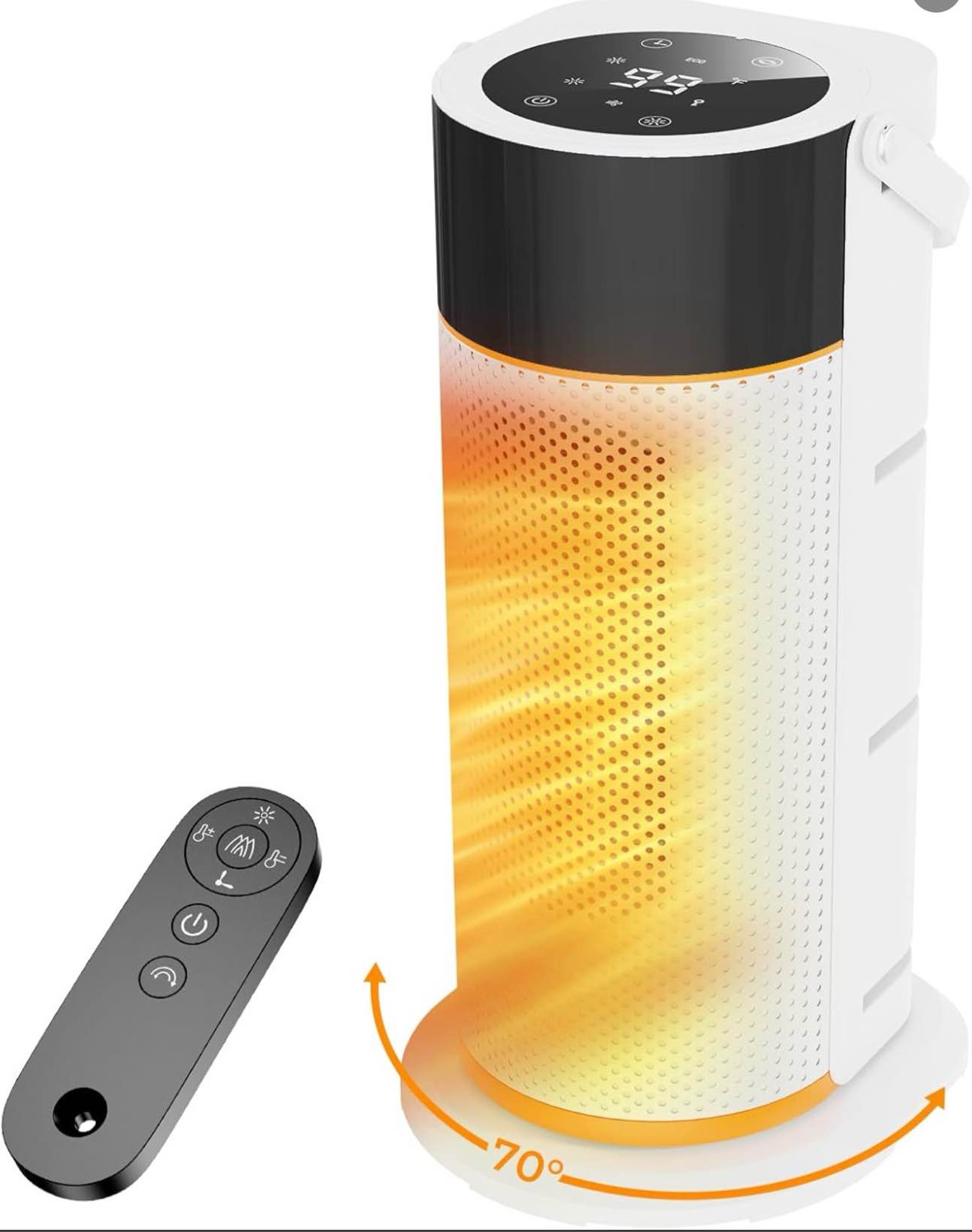 Space Heater - 1500W Portable Space Heaters for Indoor Use, PTC Ceramic Electric Heater with Remote, white 