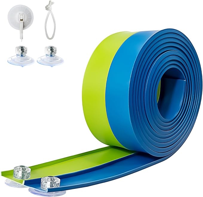 flex tracks 15 ft for kids starter set, flexible race car ramp track with suction cups compatible with diecast 1/64th cars for ages 3 & up (green & blue)