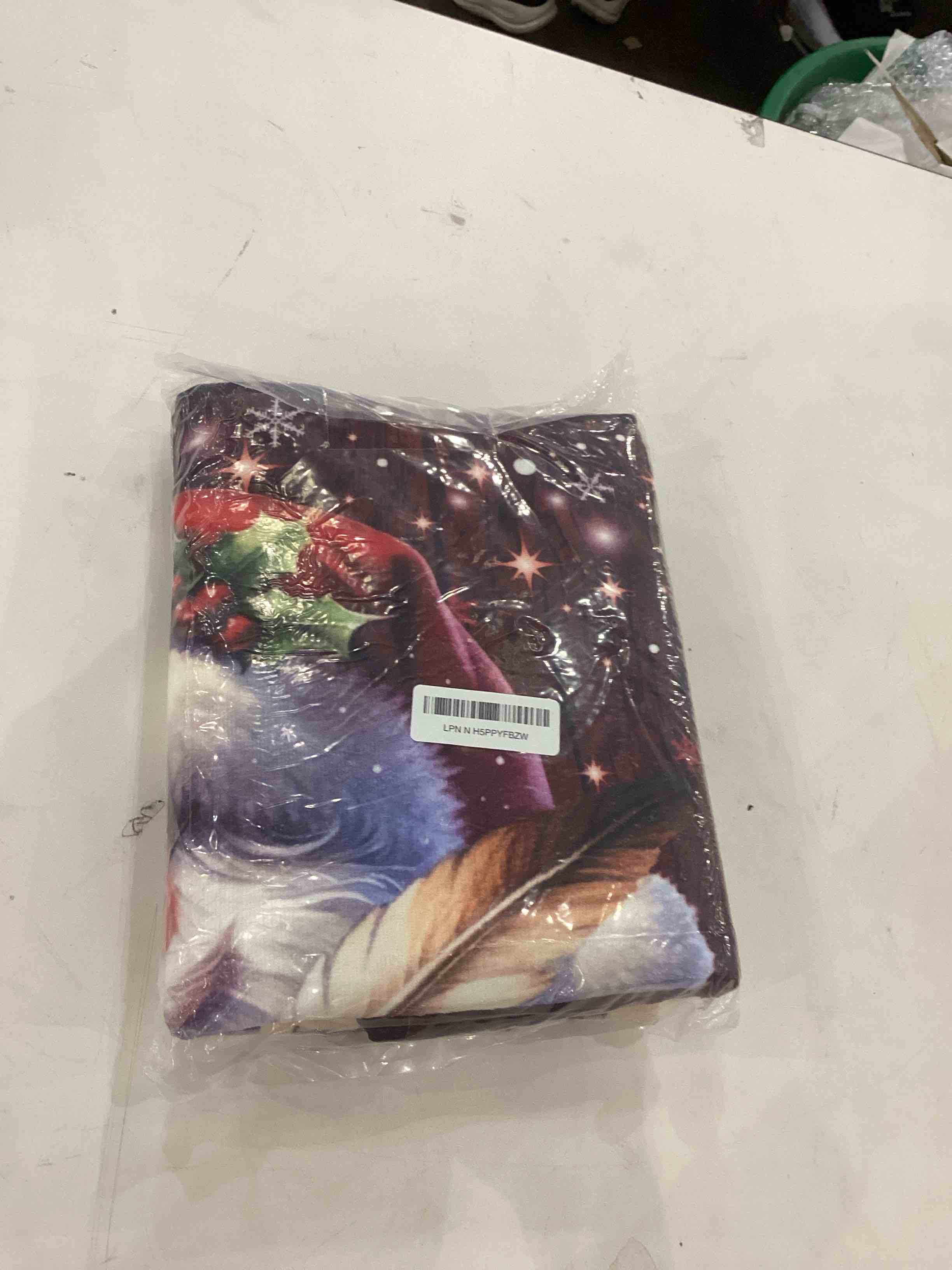 CFERSAN Christmas Non-Slip Soft Half Round Door Mat, Merry Christmas Santa Claus Snowflakes Semicirc