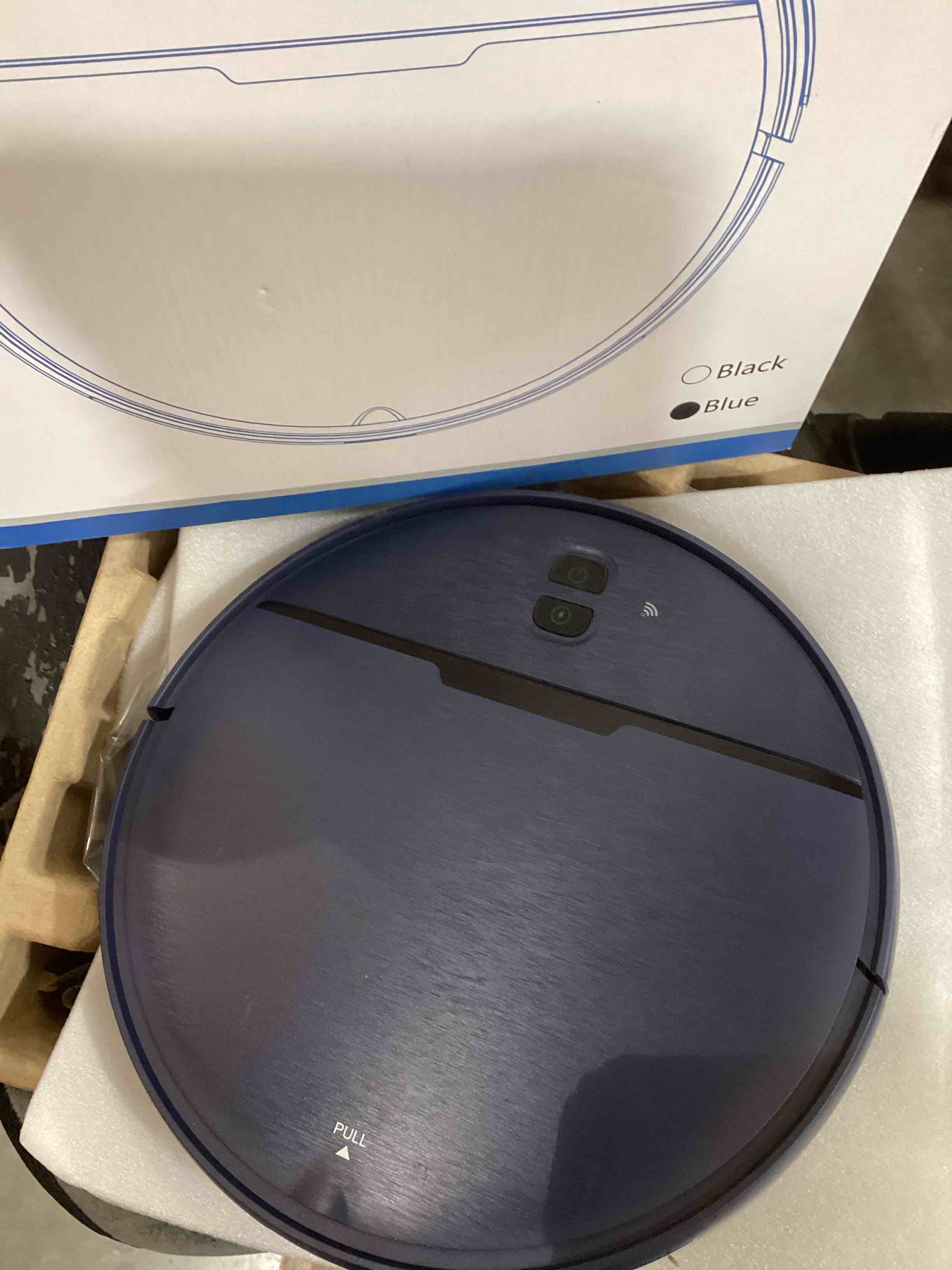 Condition photo showing Good Condition for br151 robot vacuum cleaner blue Robot Vacuum and Mop Combo, 2 in 1 Robot Vacuum Cleaner with WiFi/App, Smart Robotic Vacuums with Strong Suction, Schedule, Self-Charging, Slim, Quiet, Ideal for Hard Floor, Pet Hair, Low Pile Carpet