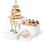 10 pcs buffet risers, large food risers for buffet table, food display risers for party, white acryl