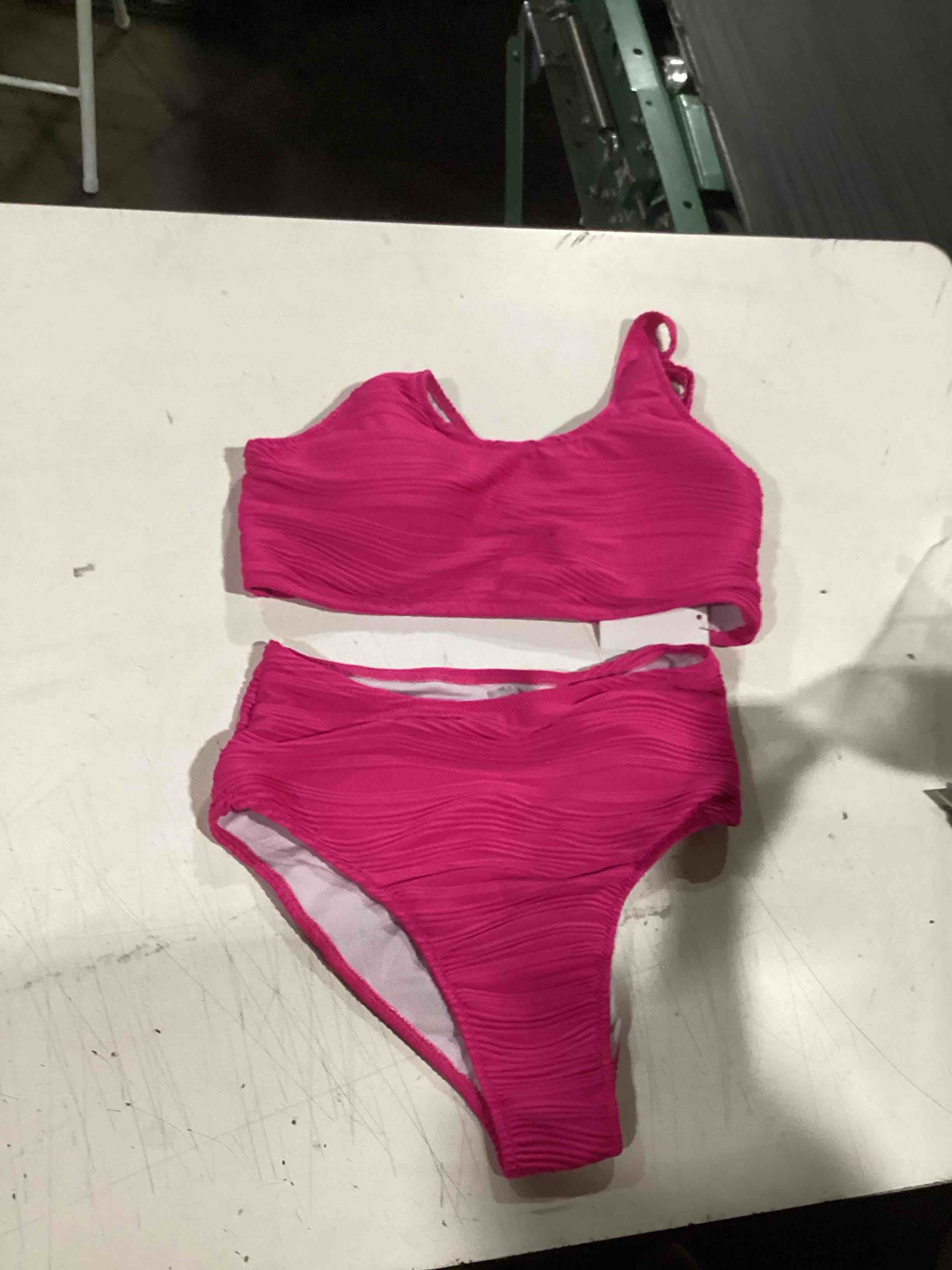 Condition photo showing New/Like New for vimpunec high waisted bikini sets for women two piece tummy control swimsuits    high cut bathing suit pink small