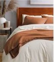 quince luxury organic cotton bed blanket king/calking diffrent from stock photo brown clay
