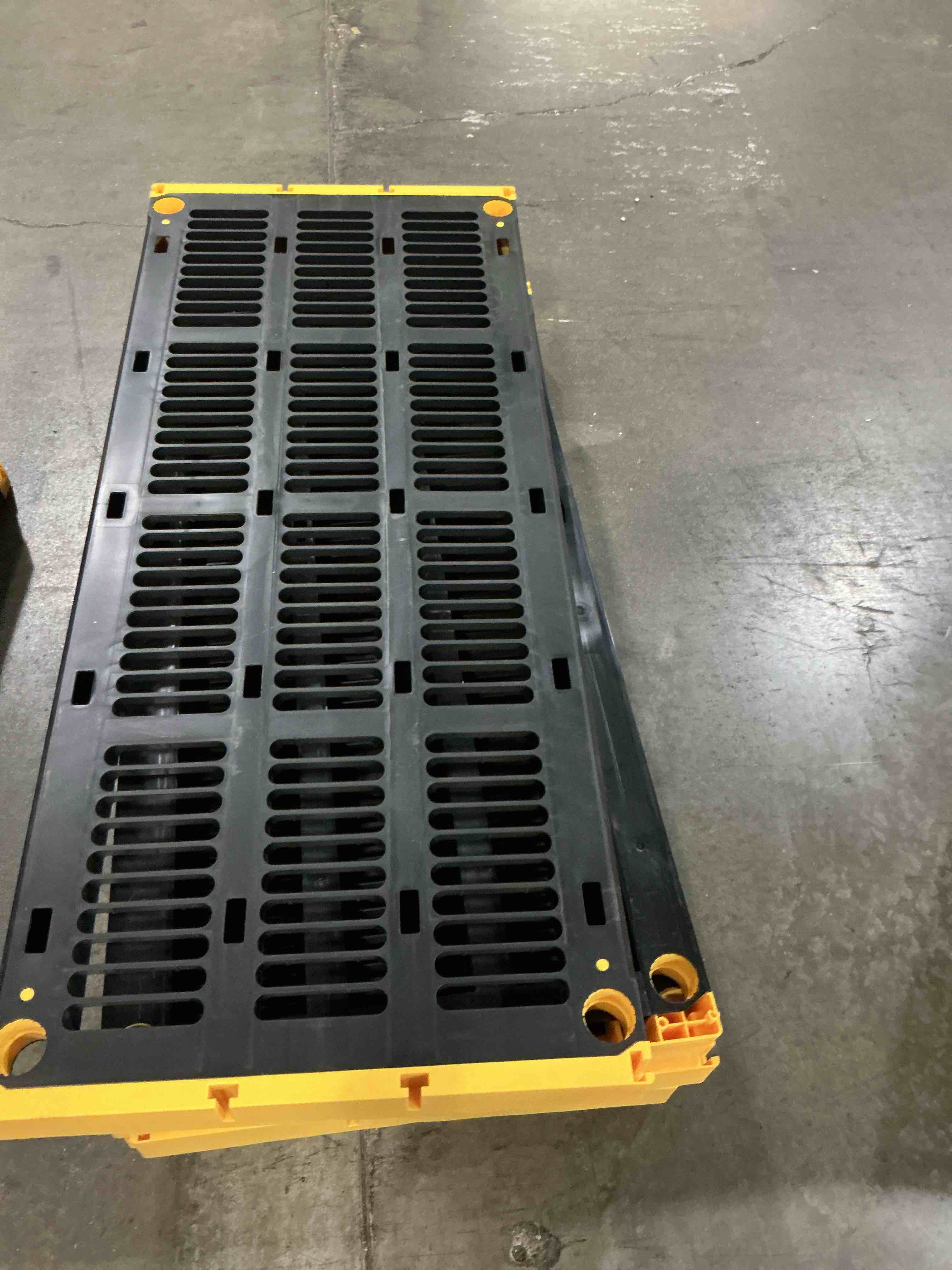 Condition photo showing As Is for (incomplete) project source 48-in w x 20-in d x 72-in h 5 -tier heavy duty black plastic utility shelving unit