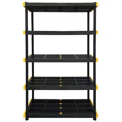 (incomplete) project source 48-in w x 20-in d x 72-in h 5 -tier heavy duty black plastic utility shelving unit