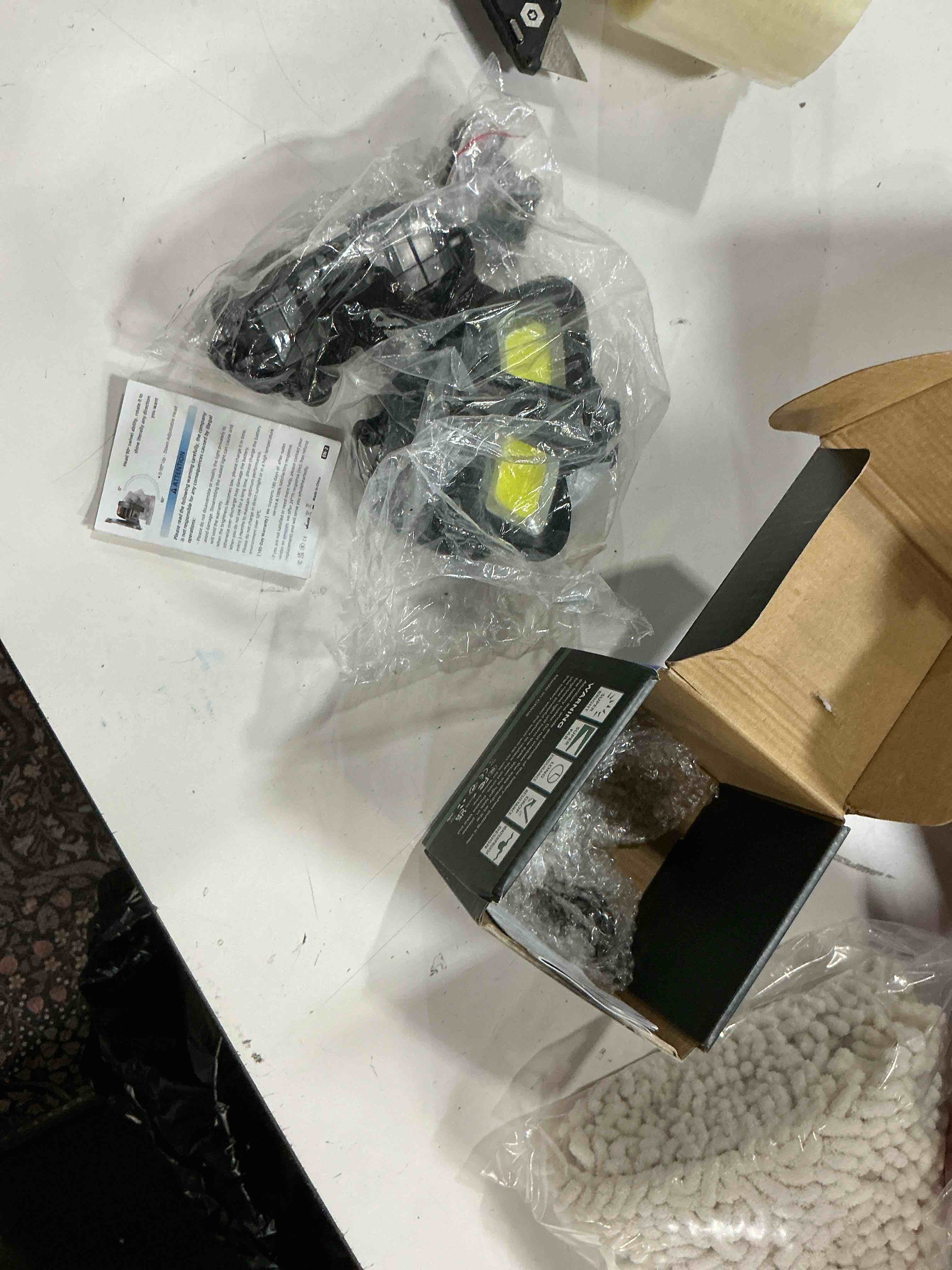Condition photo showing New/Like New for darkbeam cob floodlight headlamp usb rechargeable with red light, 2000 lumen led headlight - car maintenance and night construction 6-10 hours long battery life