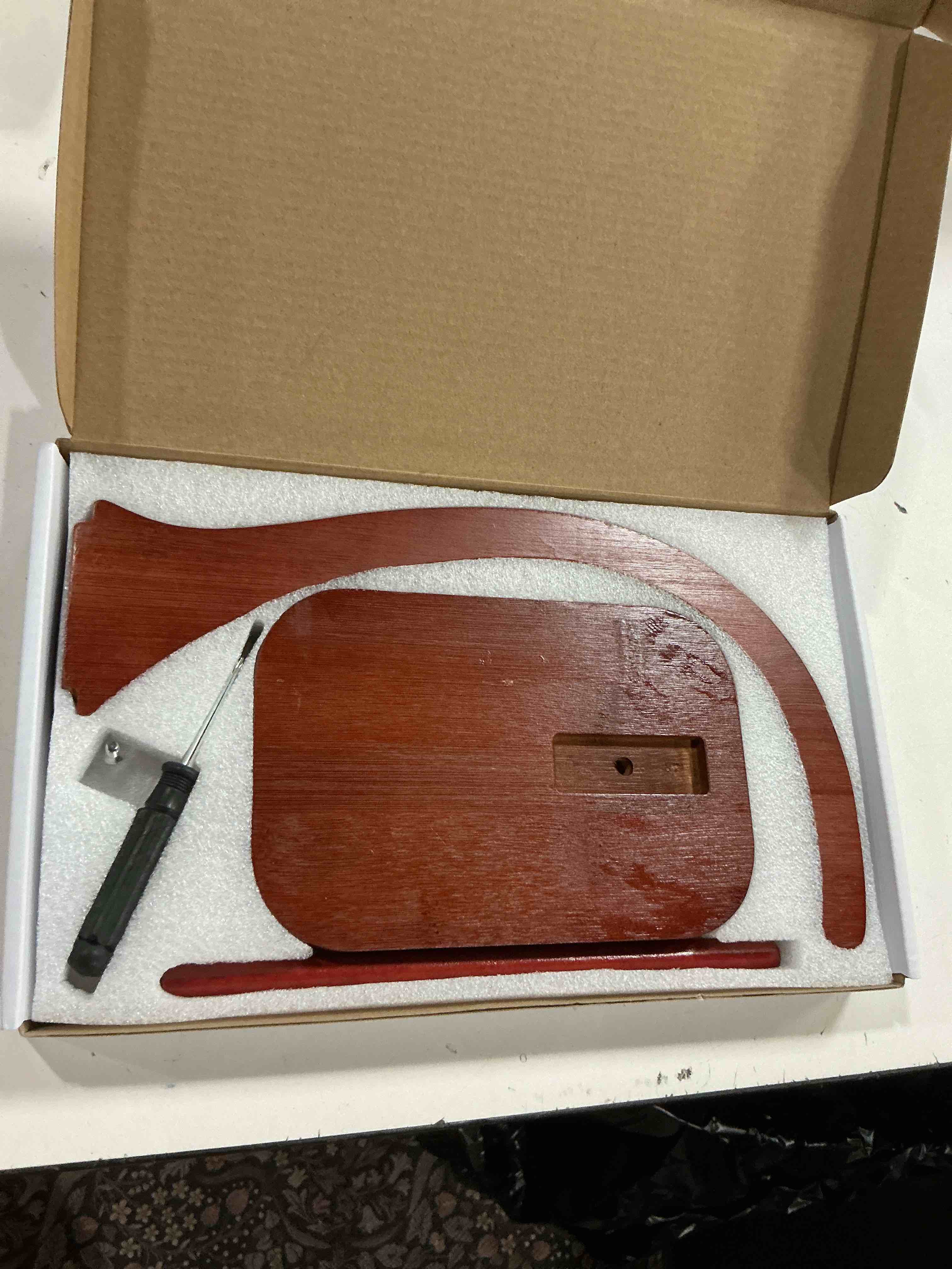 Condition photo showing New/Like New for jucpash yarn holder for crocheting and knitting, wooden yarn spinner with magnetic rotating mechanism and anti-slip pads, crochet accessories birthday gifts for women mom wife grandma mother (brown)