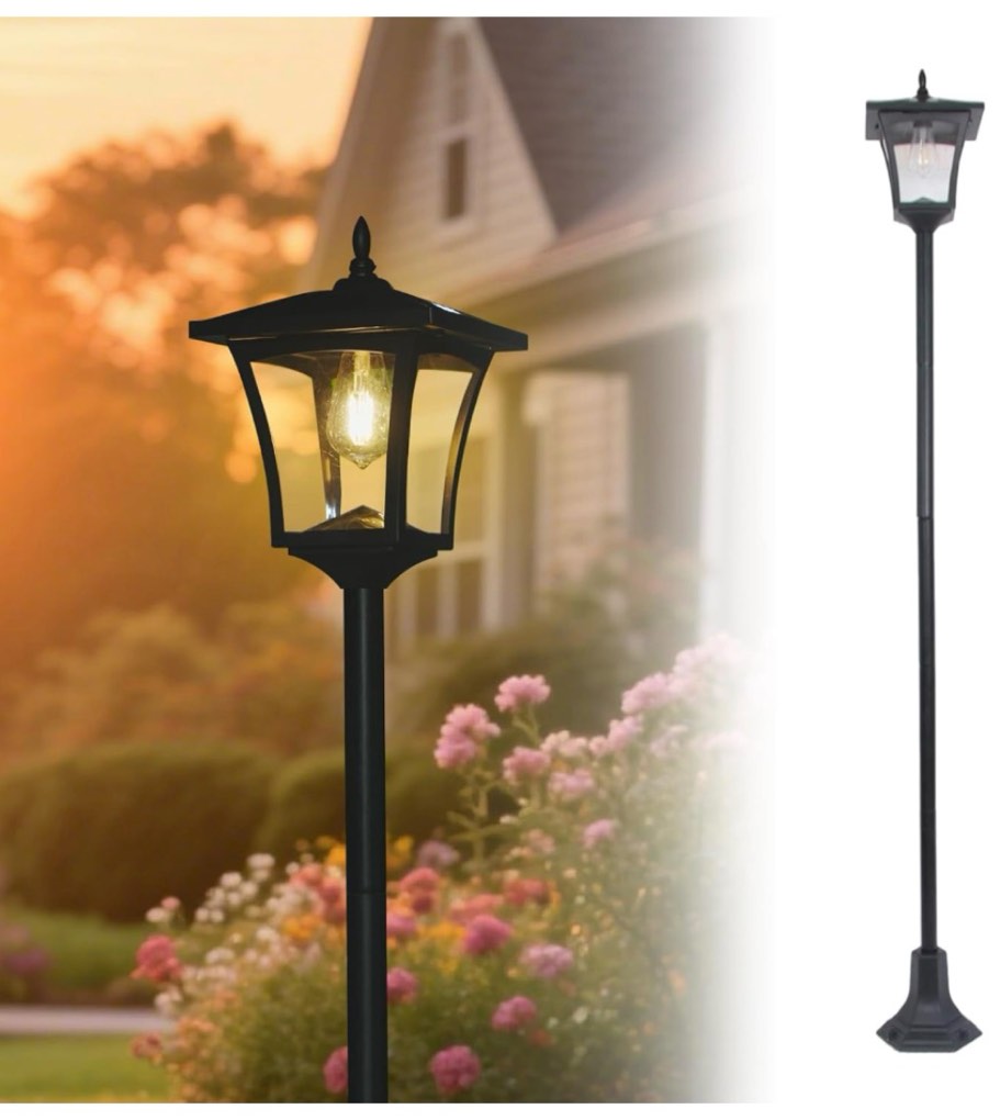 63" solar lamp post light,outdoor waterproof solar post light,garden lights for backyard, pathway, patio,lawn, driveway decor