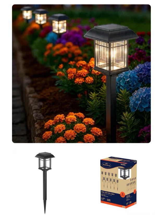 60+ bought last week harbor breeze 10 -pack 6 -lumens black solar led outdoor path light kit ( 3000-k )
