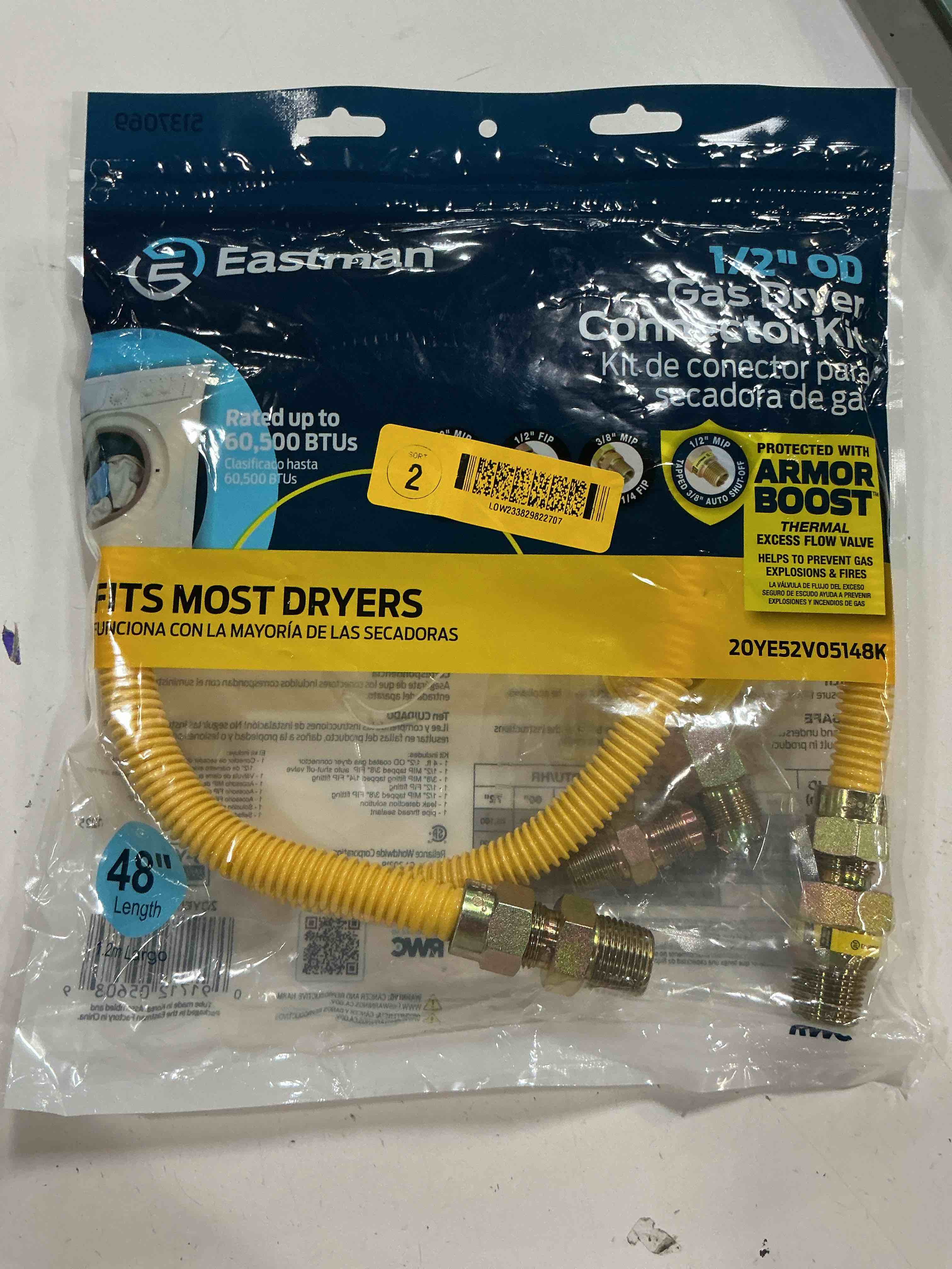 Condition photo showing Good Condition for eastman 20ye52v05148k gas dryer connector & installation kit - quantity 1