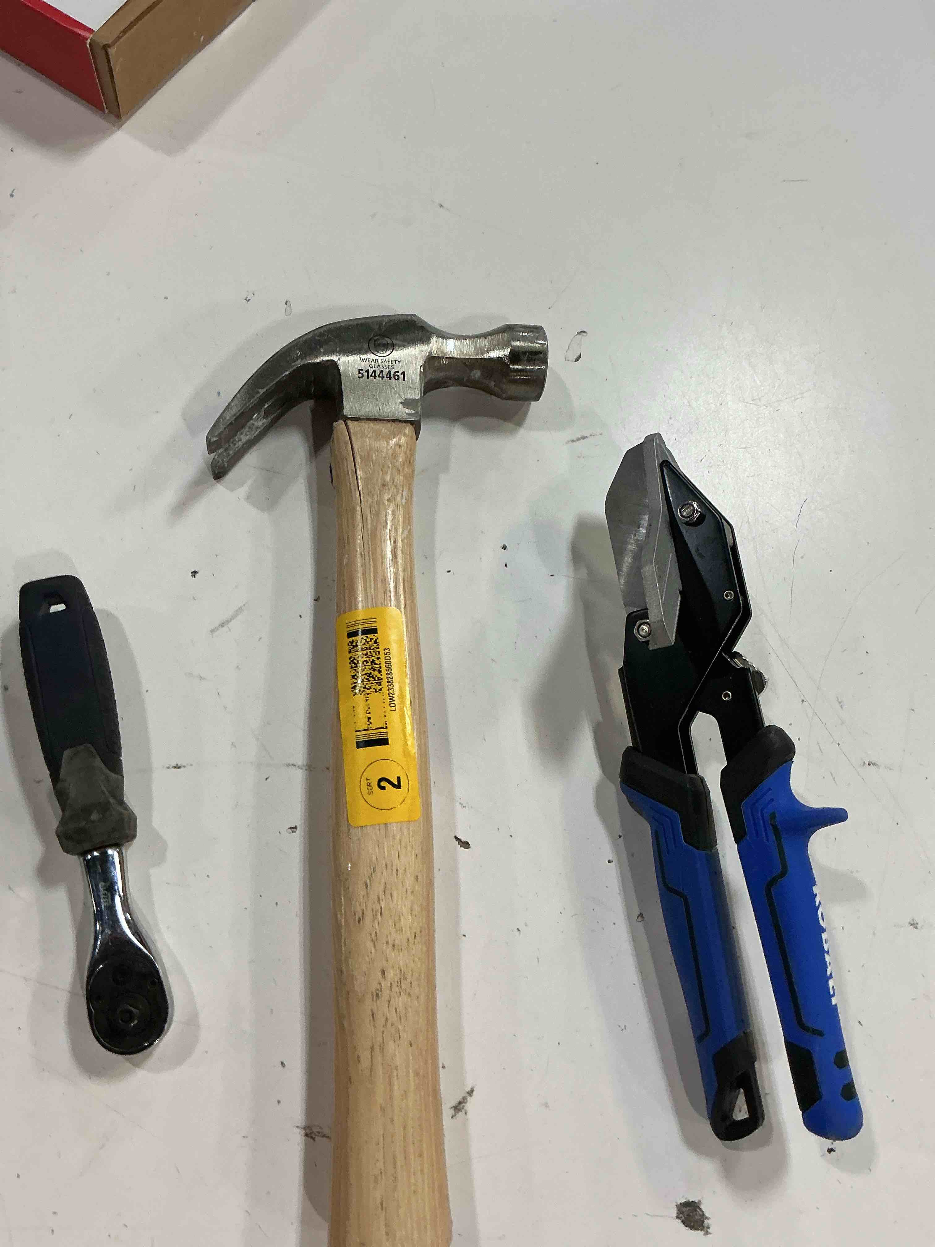Condition photo showing As Is for assorted home improvement lot (small tools, screw, home accessories, etc.)