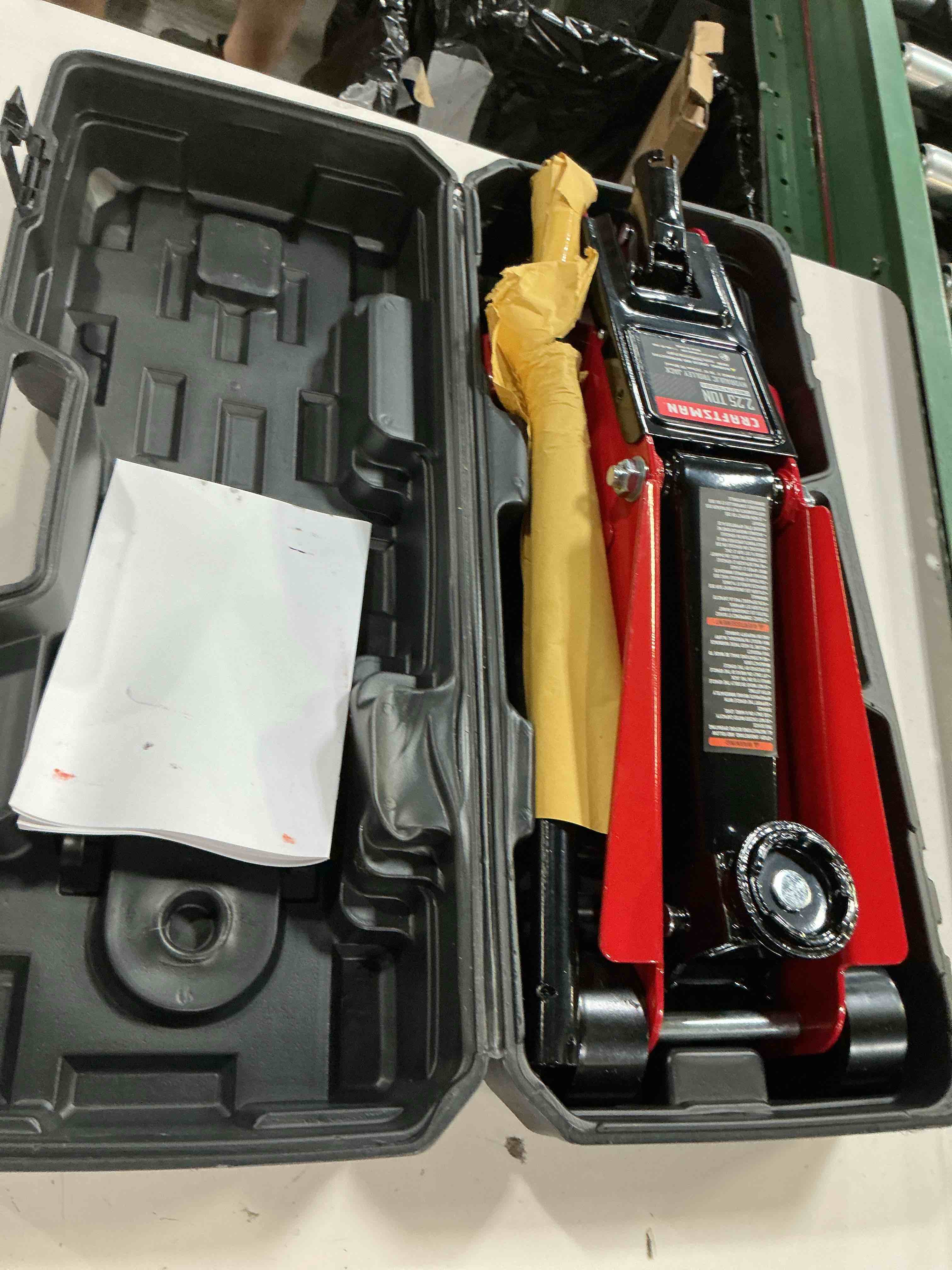 Condition photo showing Good Condition for craftsman black 2.25-ton steel hydraulic trolley jack